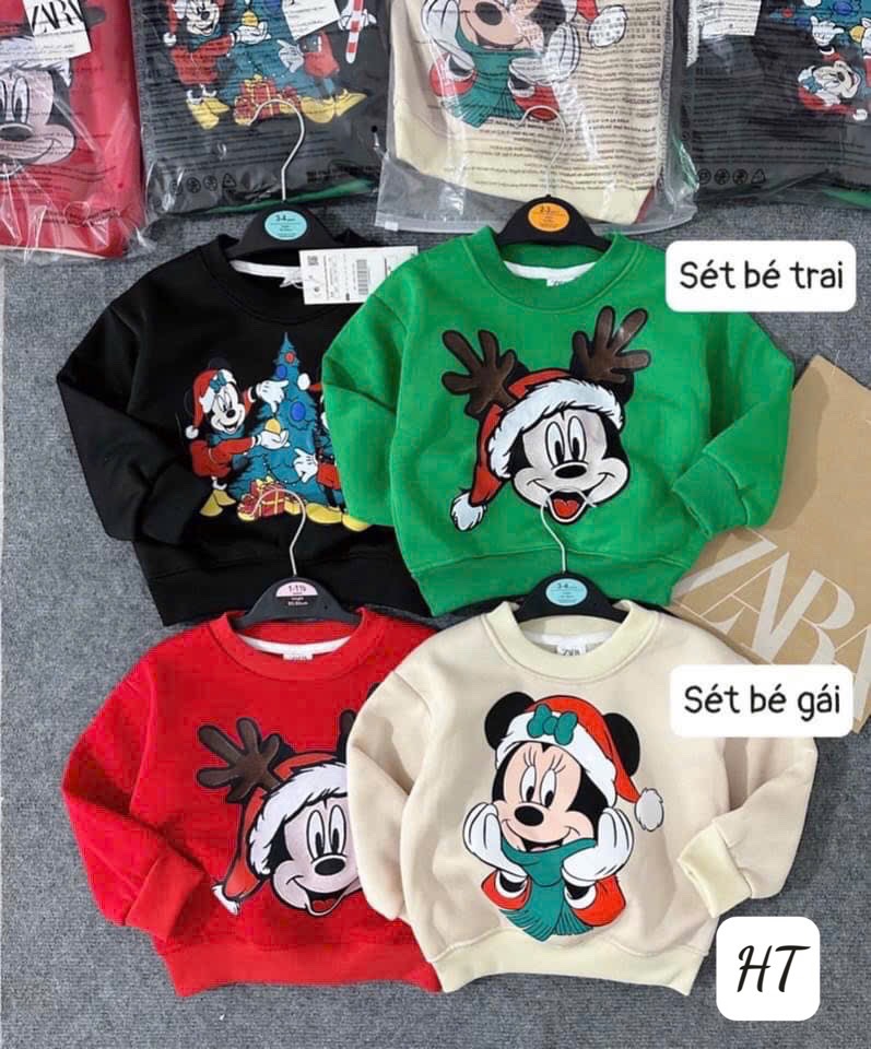 Set 2 áo nỉ mickey noel