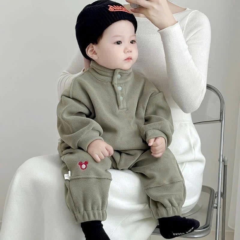 BỘ CỔ TRỤ NỈ COTTON XANH RÊU