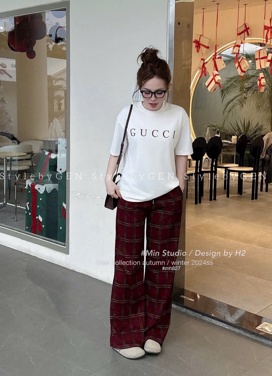 B126- Set bộ Gucci quần kẻ