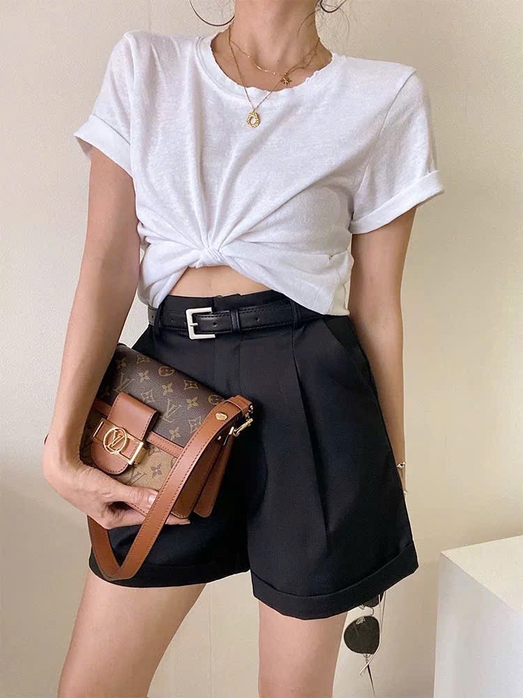 IGG38#SET 2 QUẦN CỘC NỮ TRẮNG ĐEN