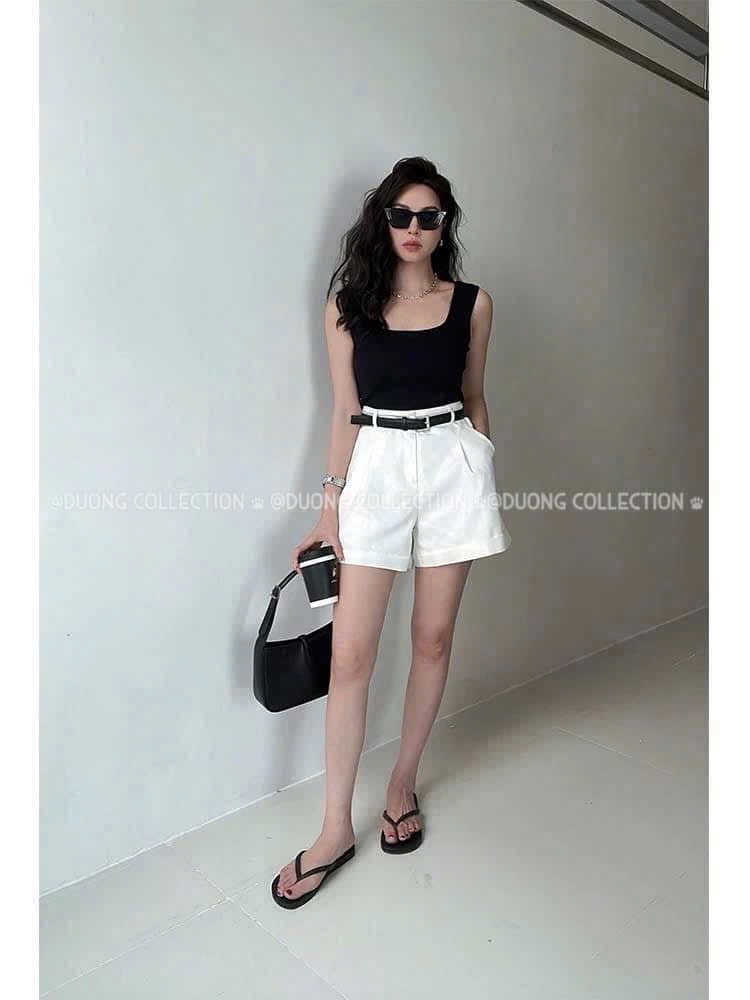 IGG38#SET 2 QUẦN CỘC NỮ TRẮNG ĐEN