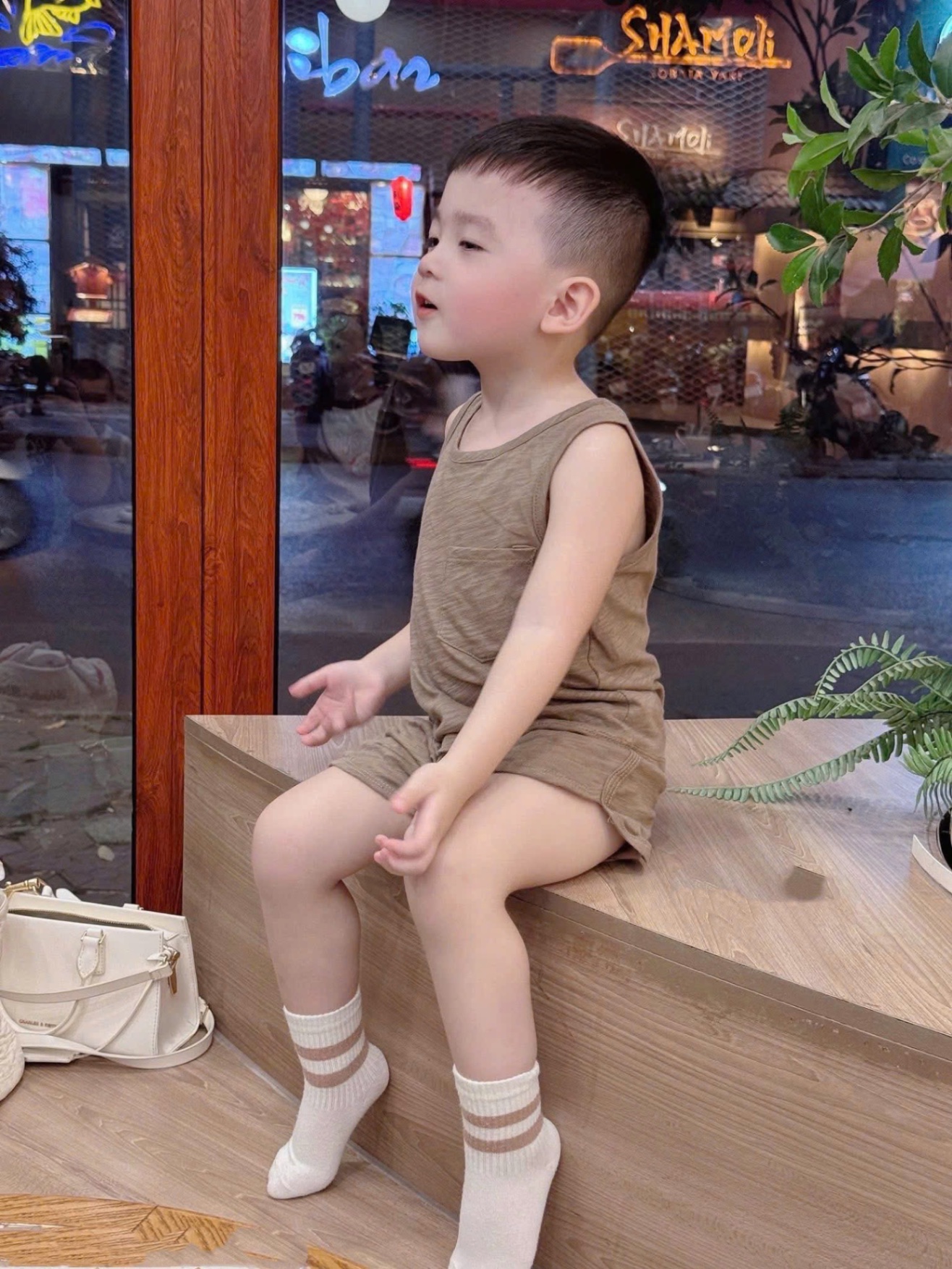 BS01# Set 4 bộ ba lỗ kẻ bé trai