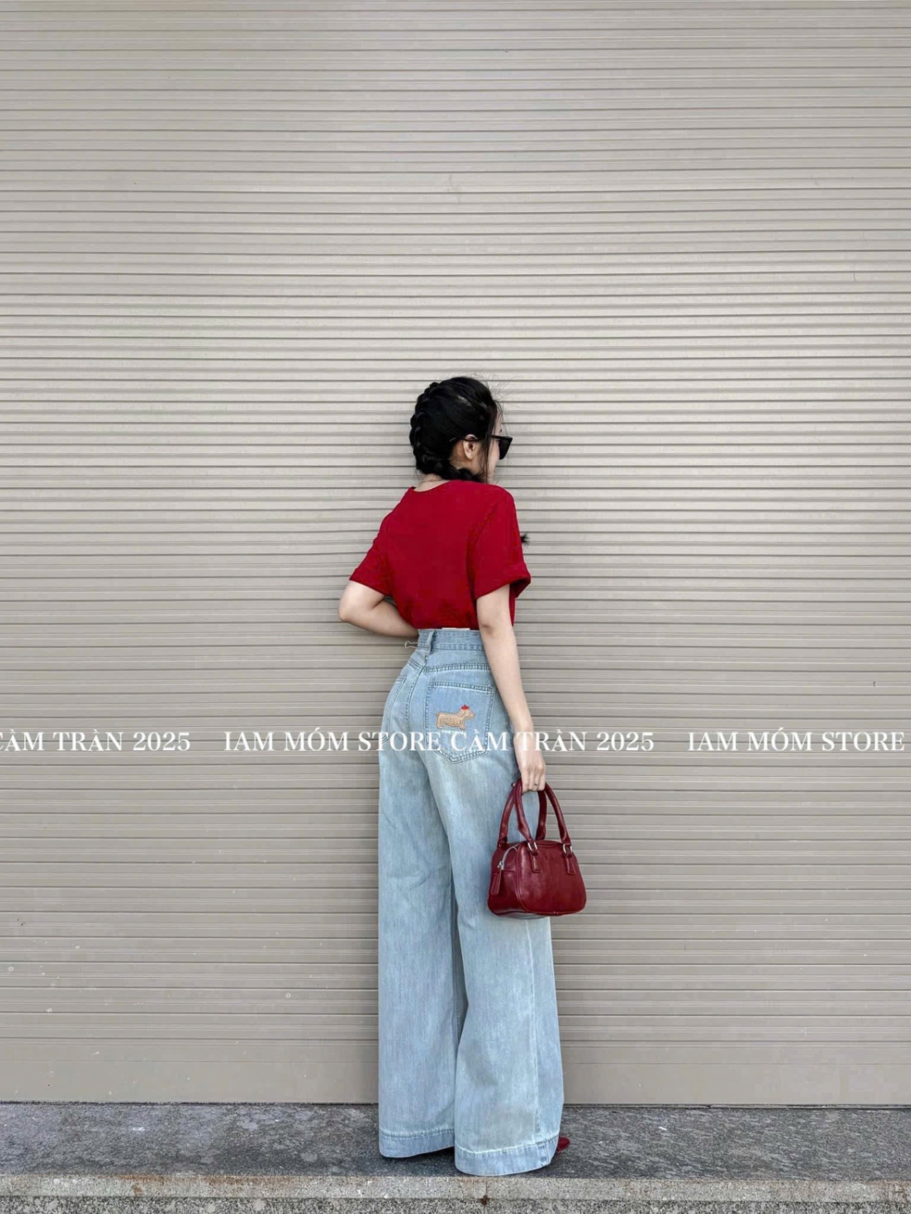 QJ09 quần jean xanh thêu ngựa