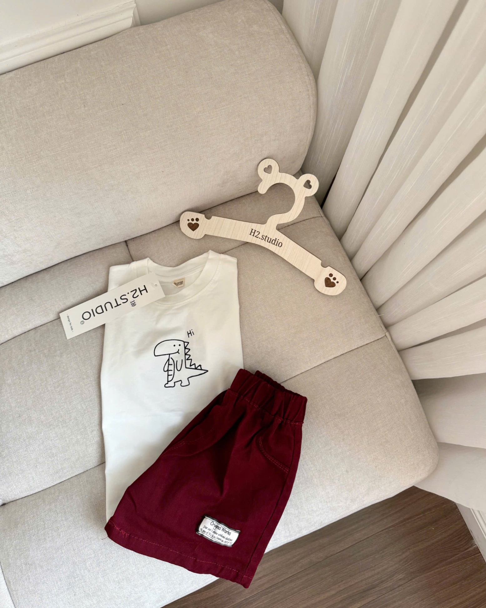 S27# Set bộ cotton bé trai in khủng long
