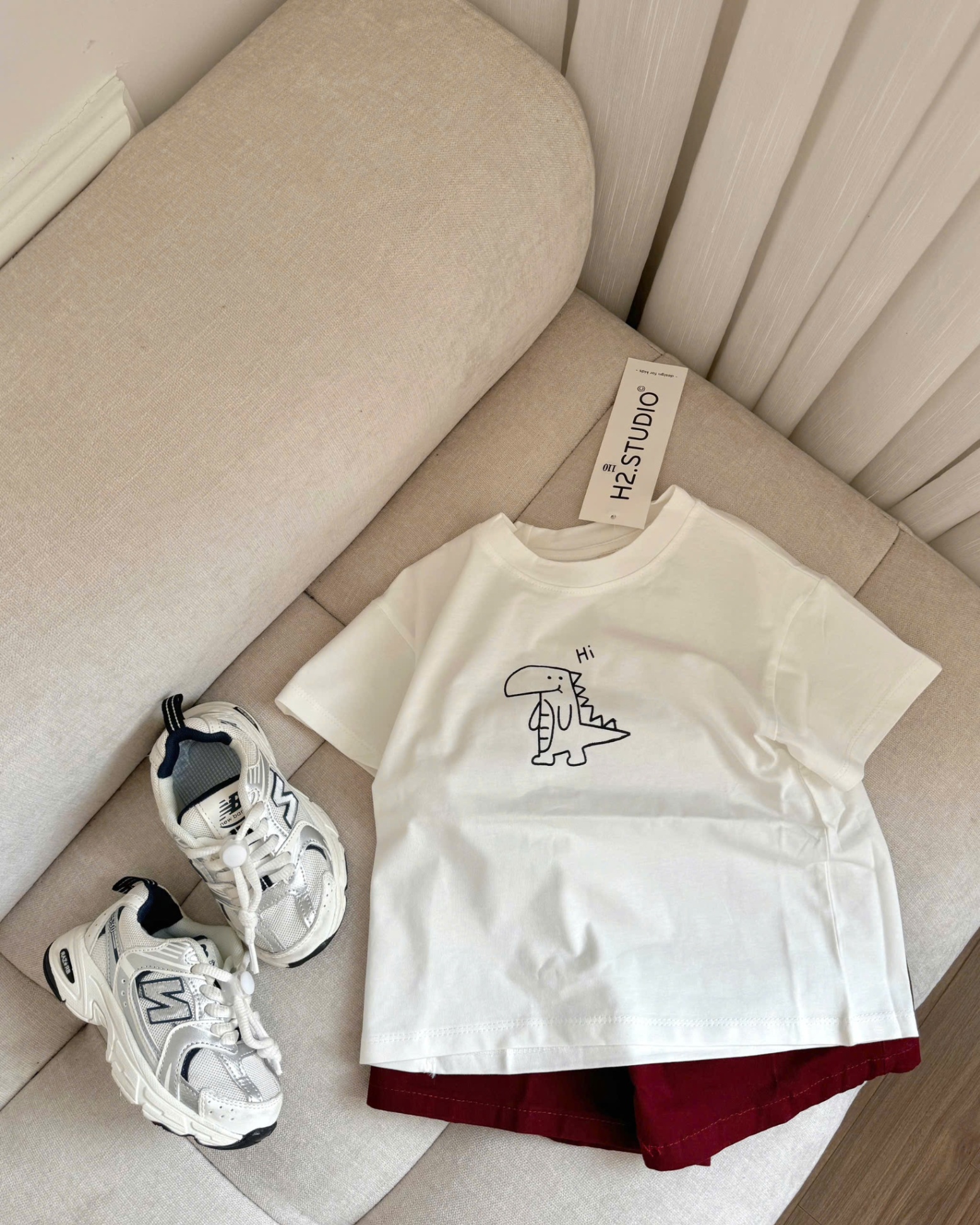 S27# Set bộ cotton bé trai in khủng long