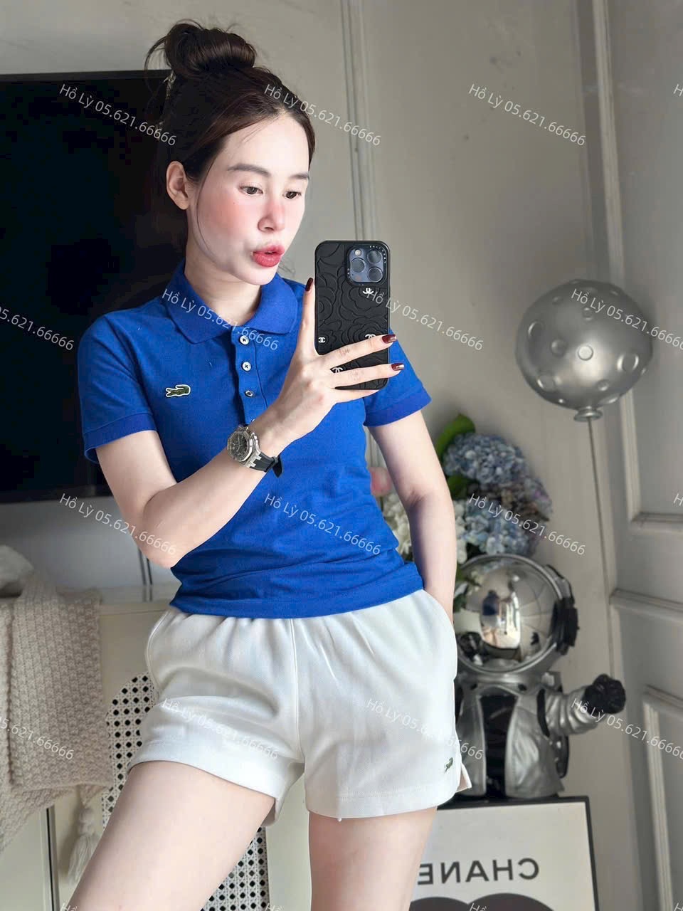 A334 áo polo xanh dương