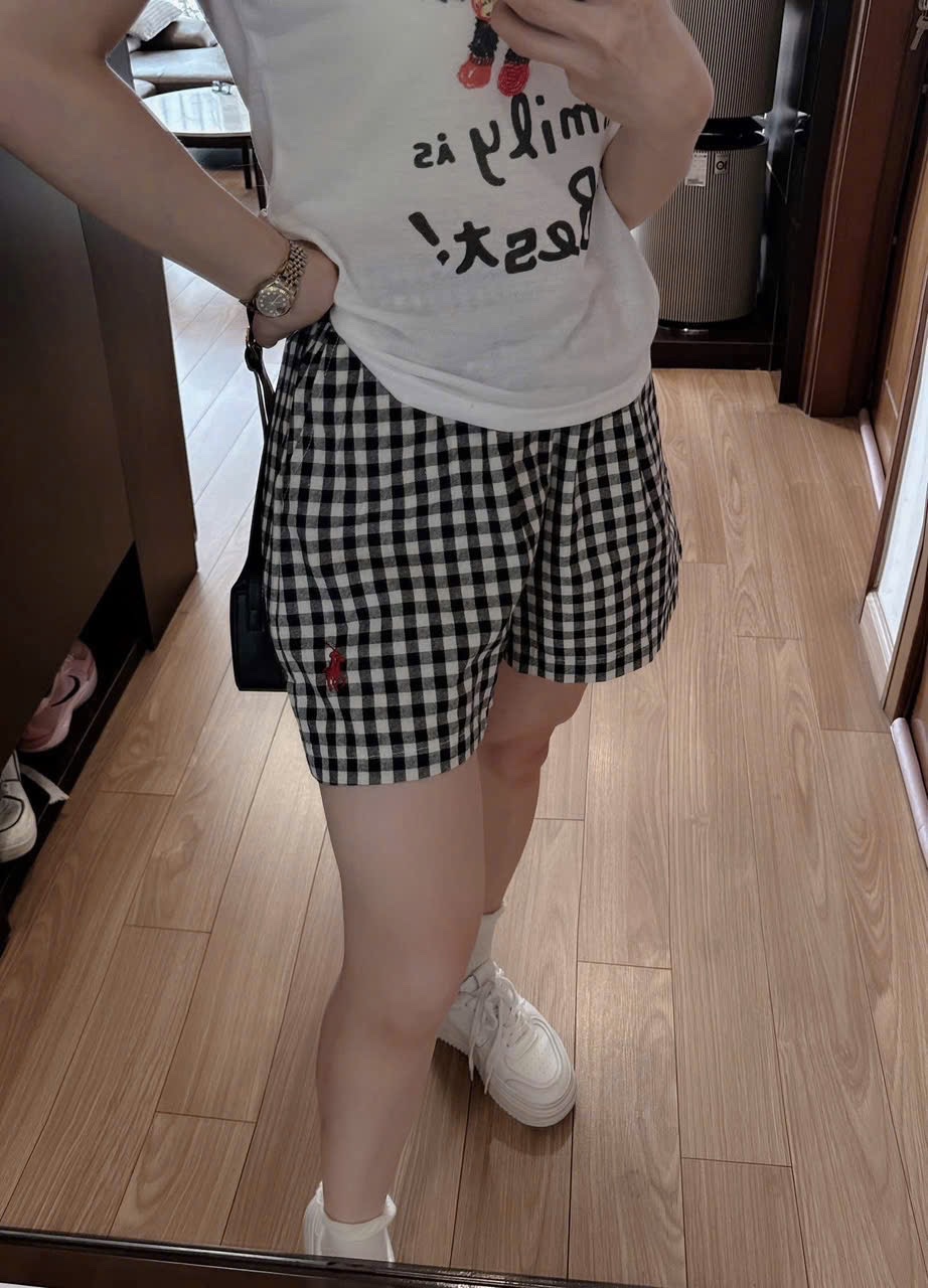B85 bộ chó quần kẻ caro