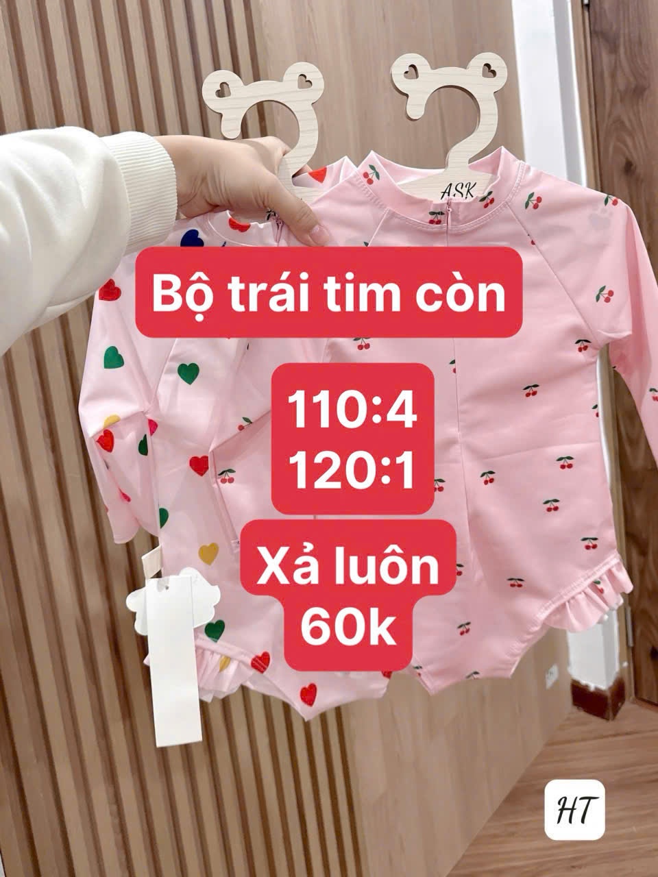 đồ bơi trái tim bé gái