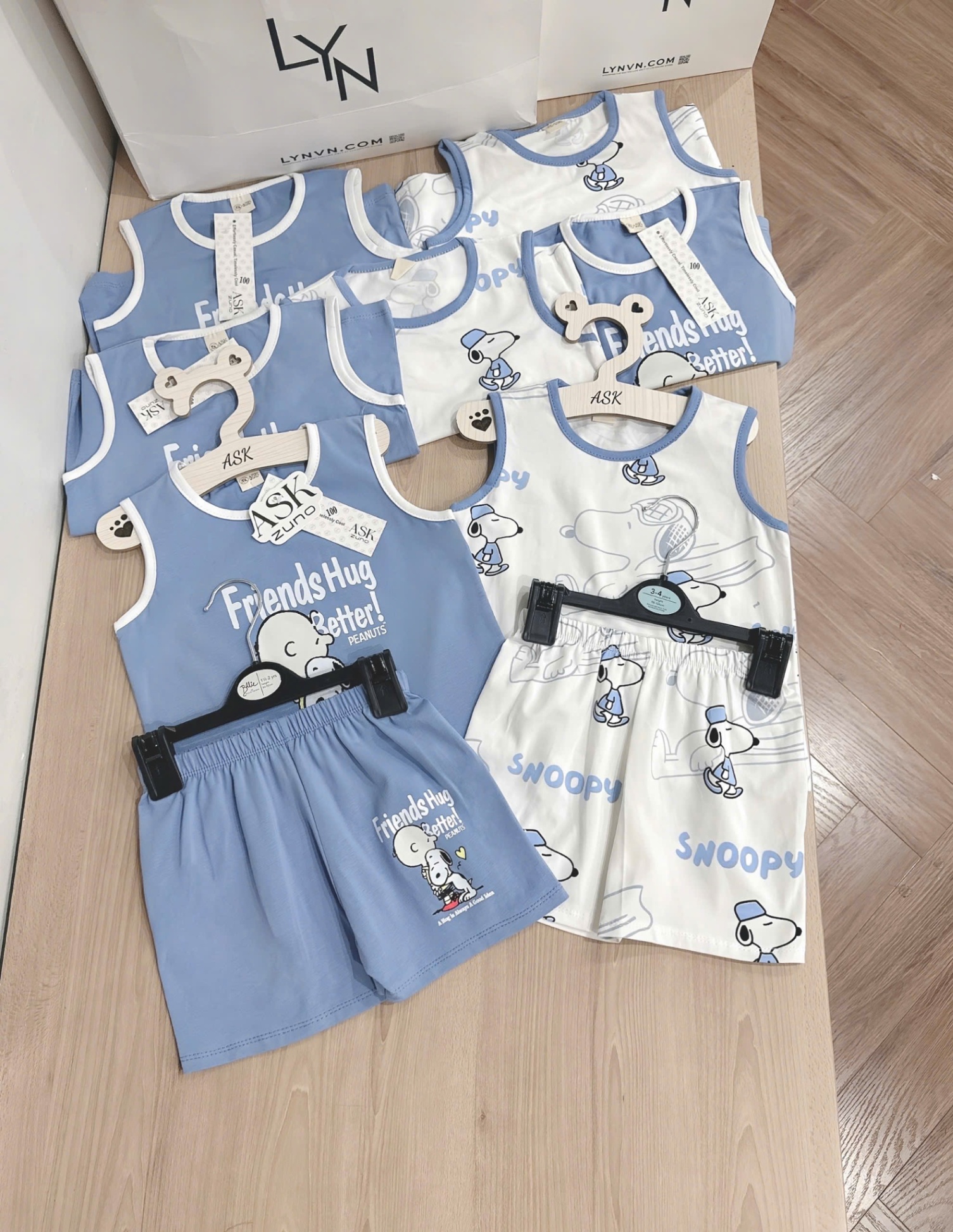 S33 Set Snoopy 2 bộ siêu yêu cho bé trai, bé gái