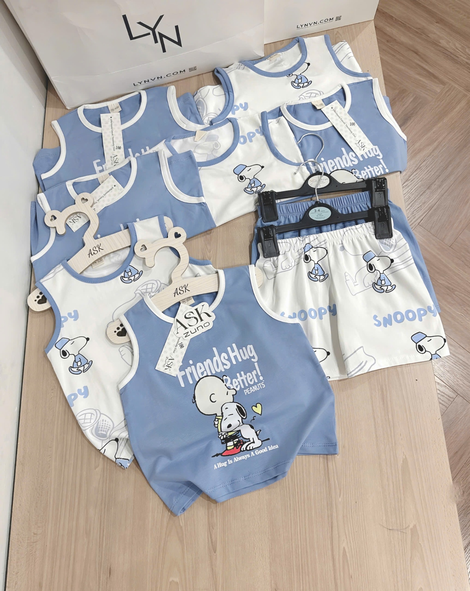 S33 Set Snoopy 2 bộ siêu yêu cho bé trai, bé gái