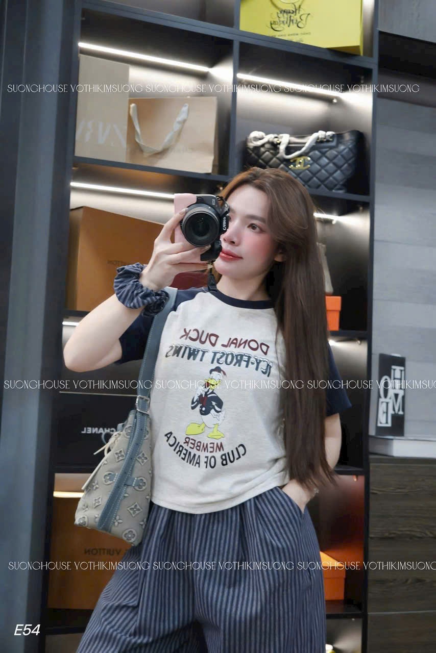 Cv-Sn43 Set quần kẻ cọc áo babytee