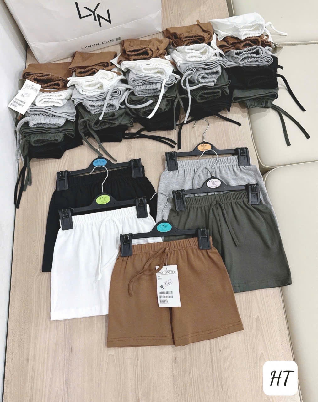 Sq47 Set 5 quần zip tone nâu xám bé trai