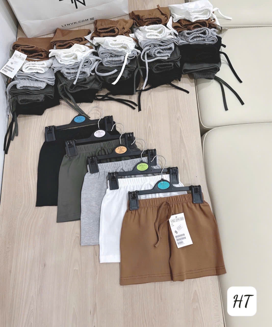 Sq47 Set 5 quần zip tone nâu xám bé trai