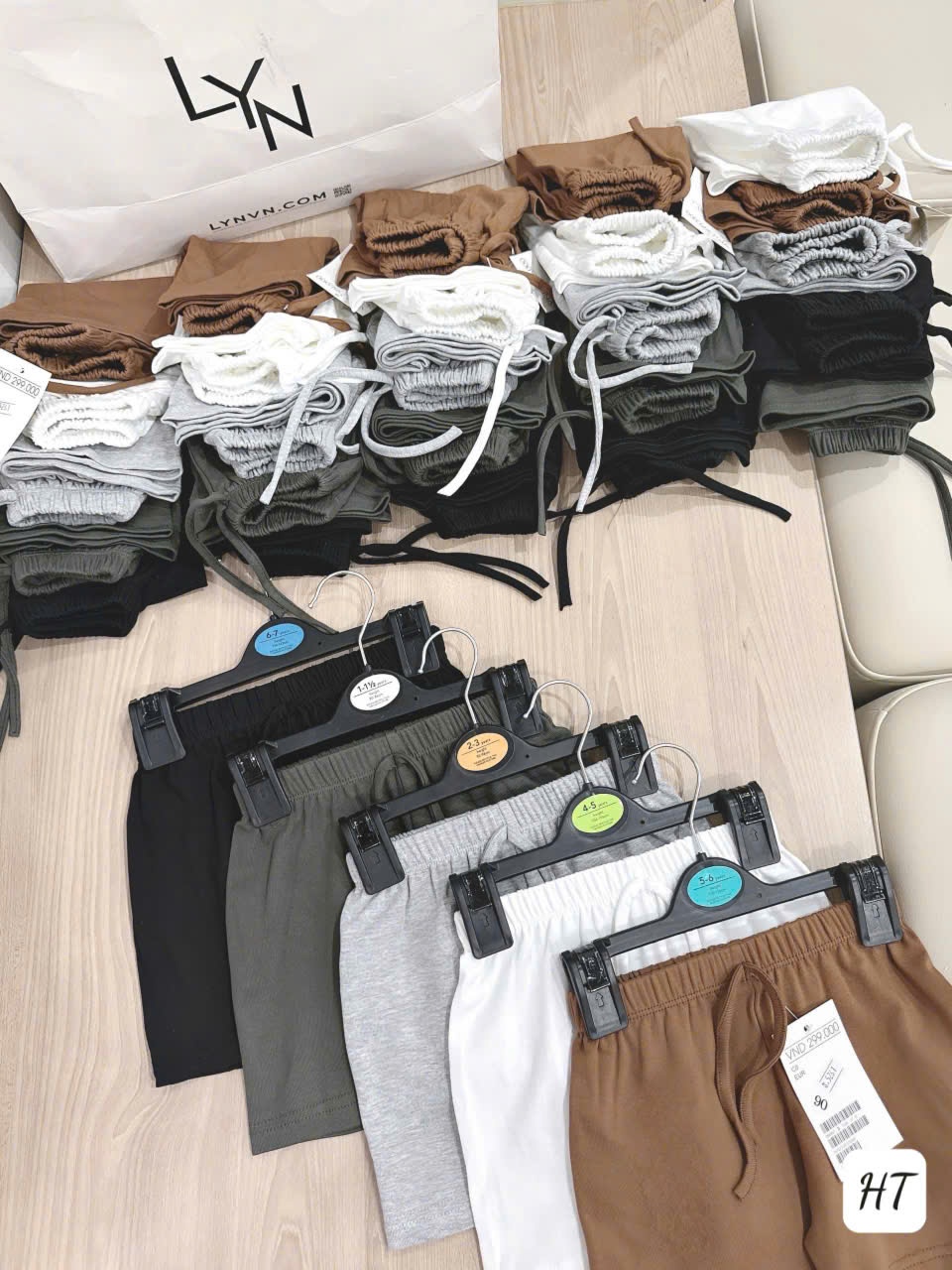 Sq47 Set 5 quần zip tone nâu xám bé trai