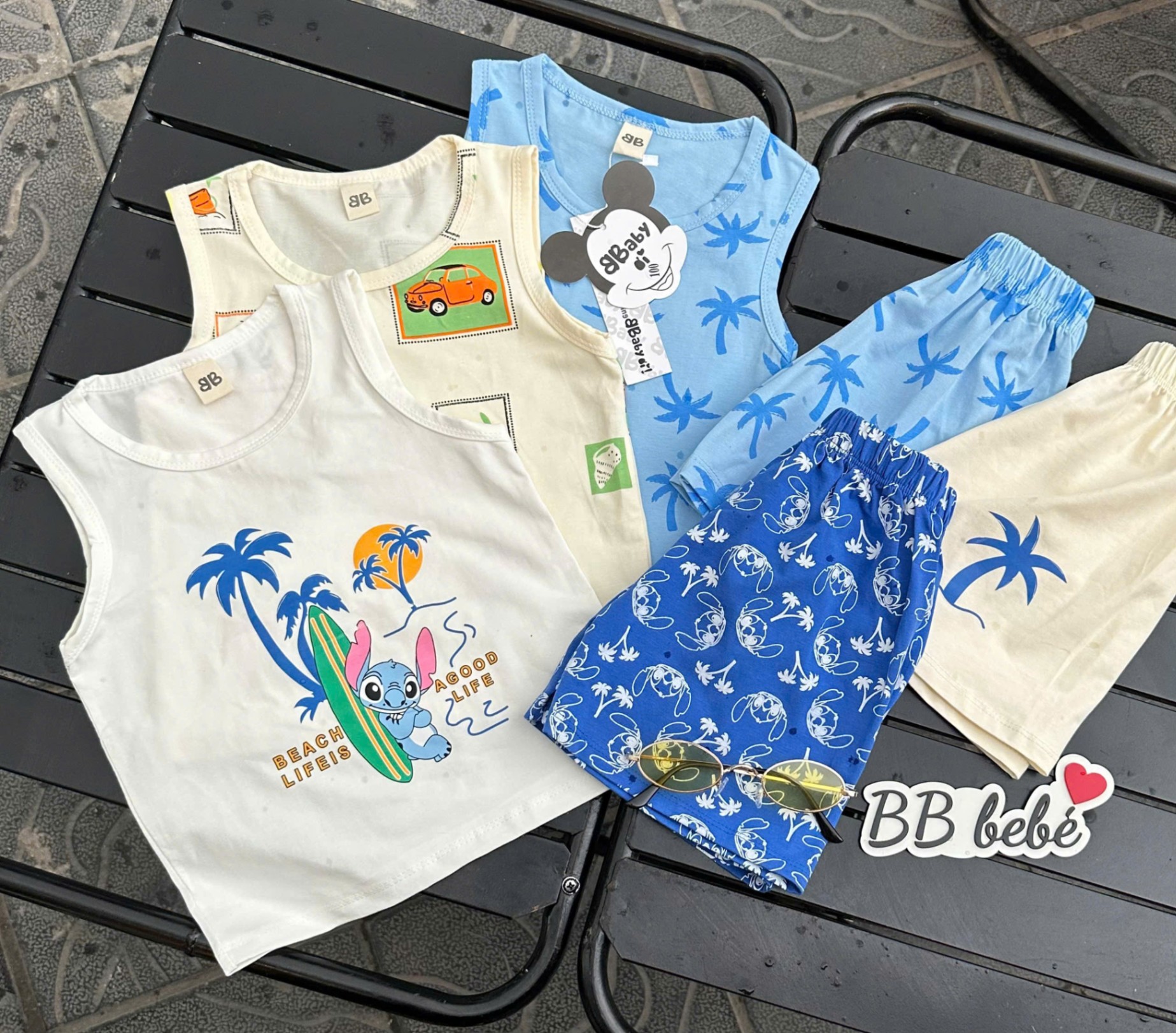 Cv-Sb51 Set 3 bộ cây dừa sát nách cho bé trai