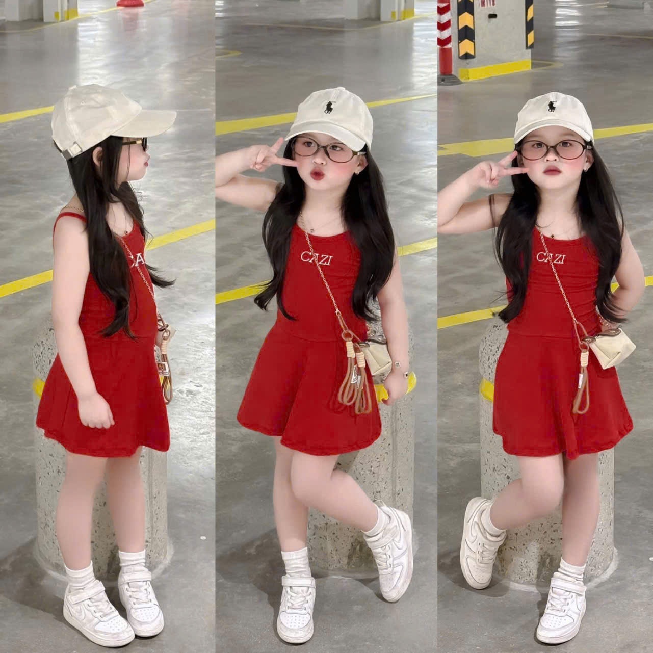 Sv50 Set 2 váy hai dây CAZI siêu mát cho bé