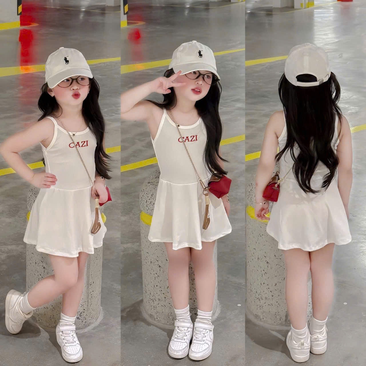 Sv50 Set 2 váy hai dây CAZI siêu mát cho bé