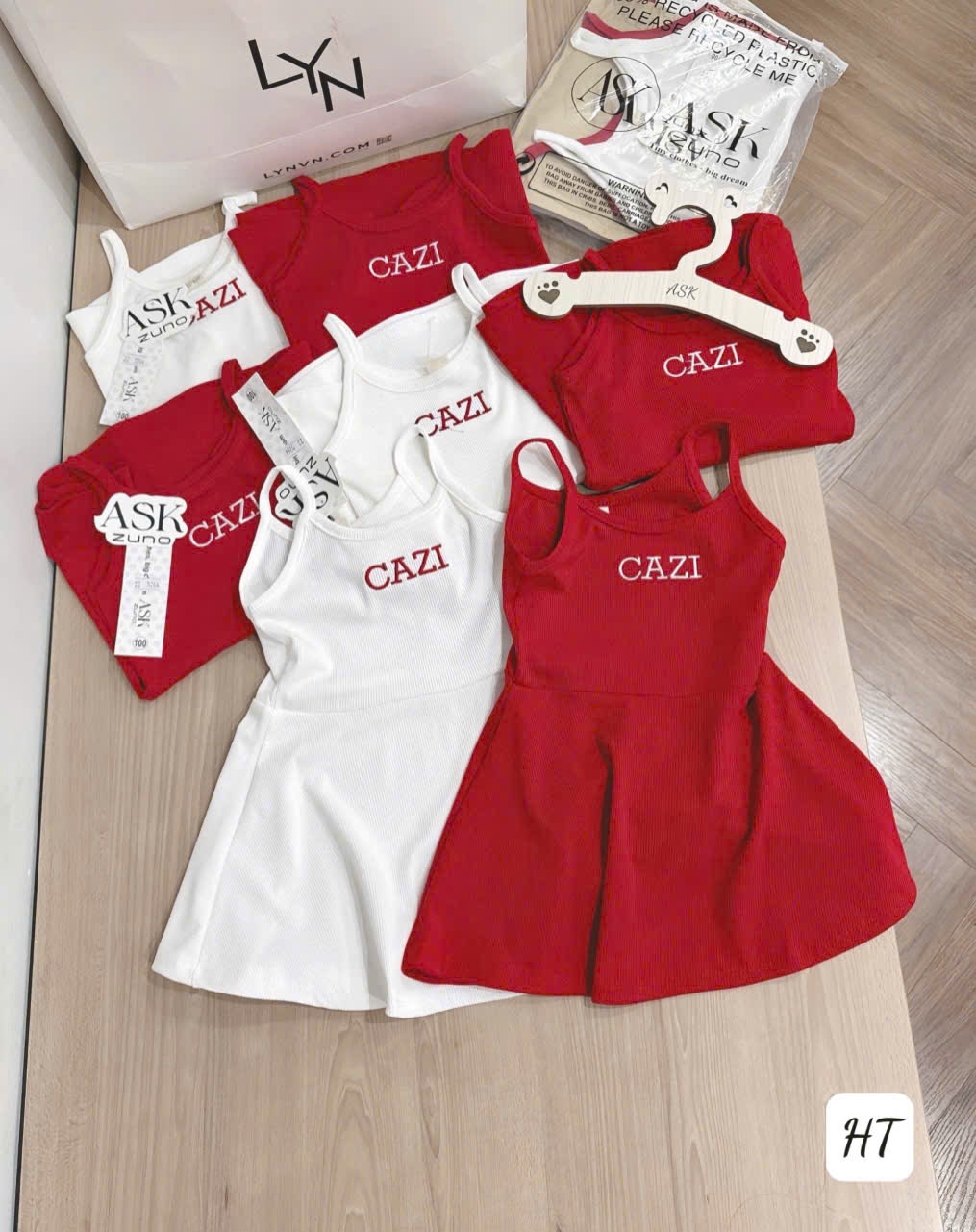 Sv50 Set 2 váy hai dây CAZI siêu mát cho bé