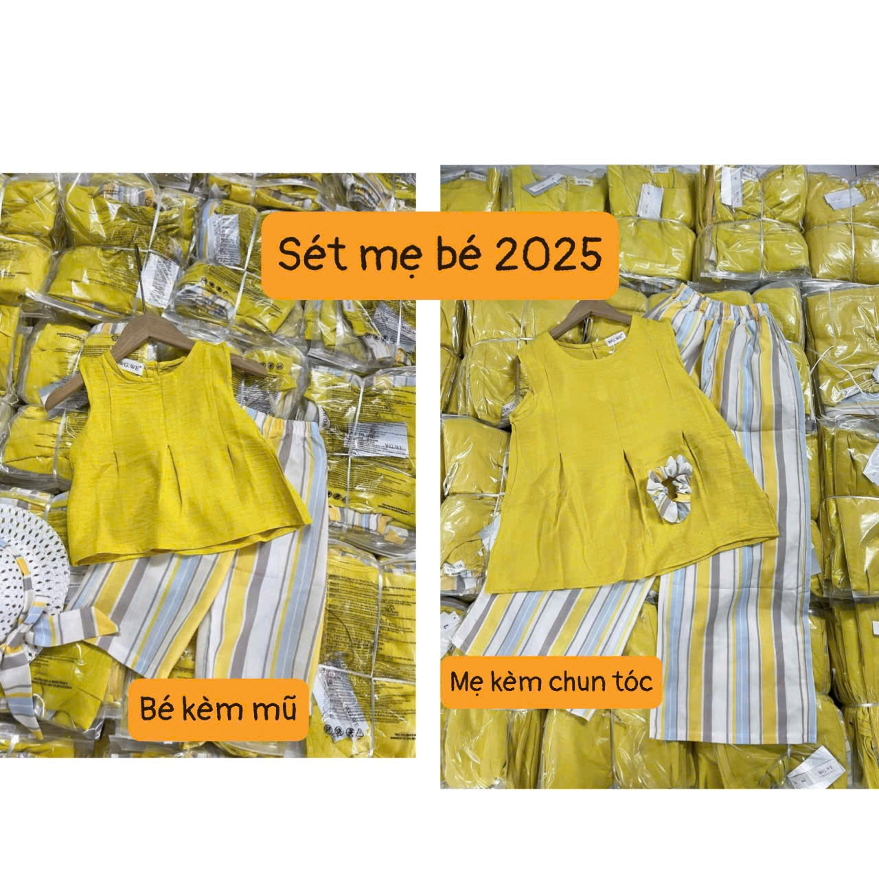SB921# Set 3 chi tiết áo vàng kèm mũ cho bé