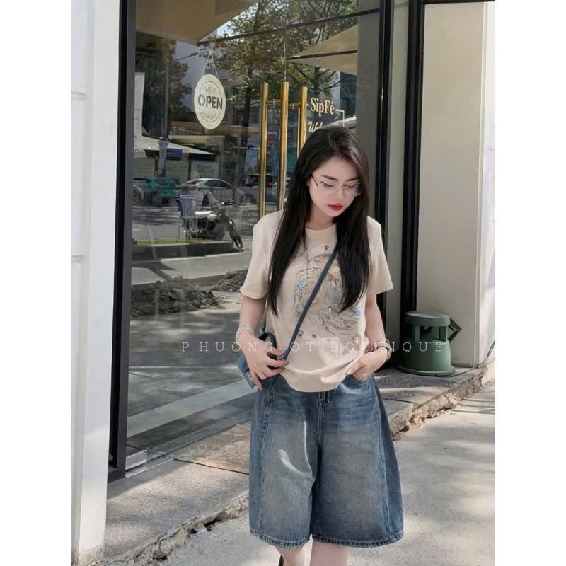 Cv-Jn22 Quần short Jean basic