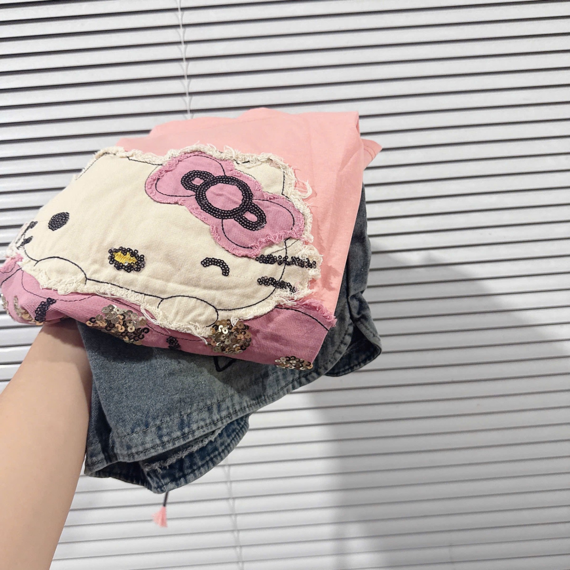 Sd22 Set quần jean áo thun Kitty