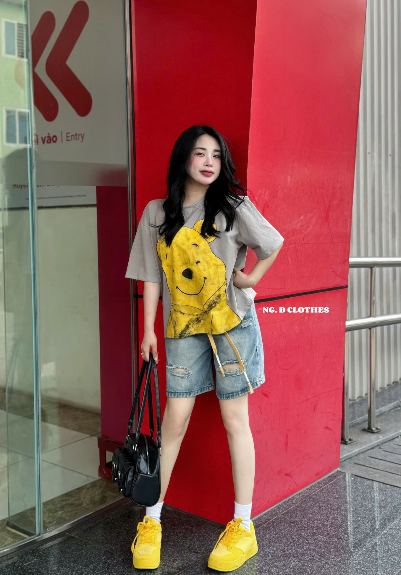 Sq311 Set áo phông Bear quần jean