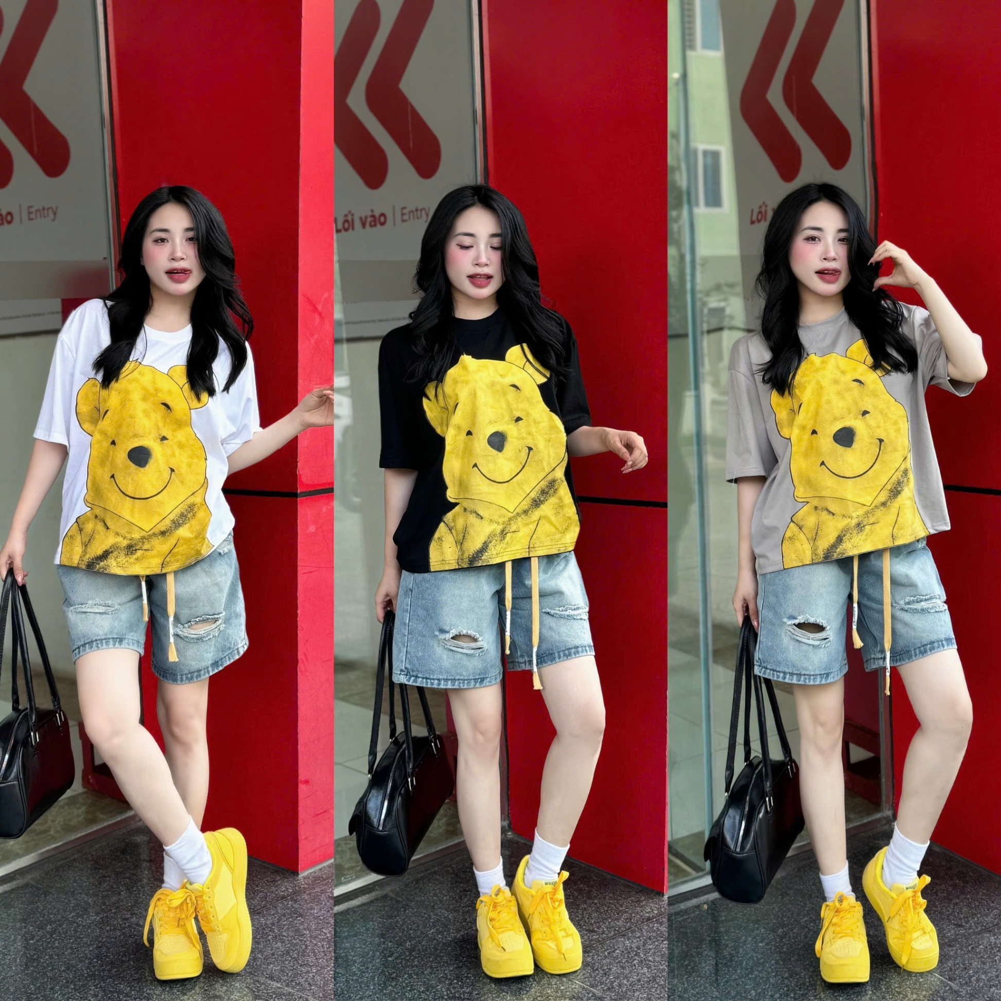 Sq311 Set áo phông Bear quần jean
