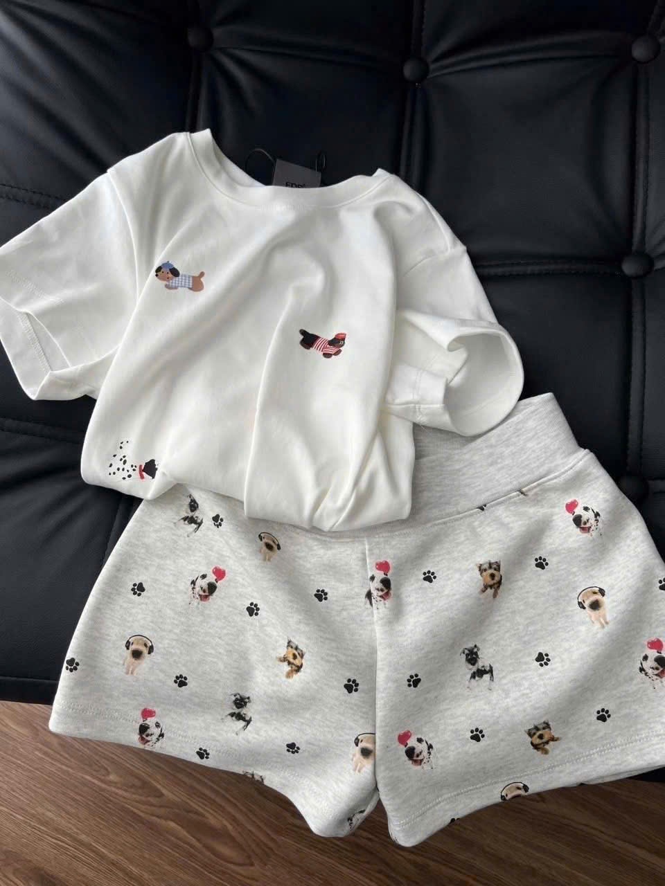 Cv-Bn12 Set bộ áo thun quần short hình dog dễ thương
