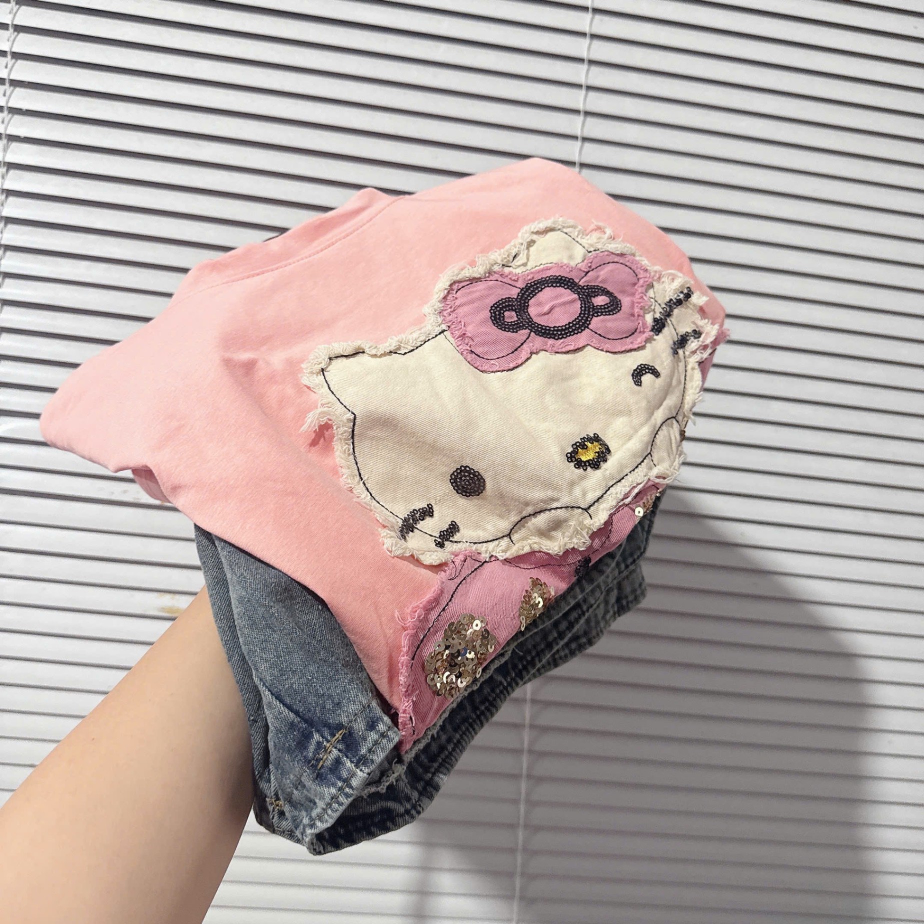 Sd22 Set quần jean áo thun Kitty
