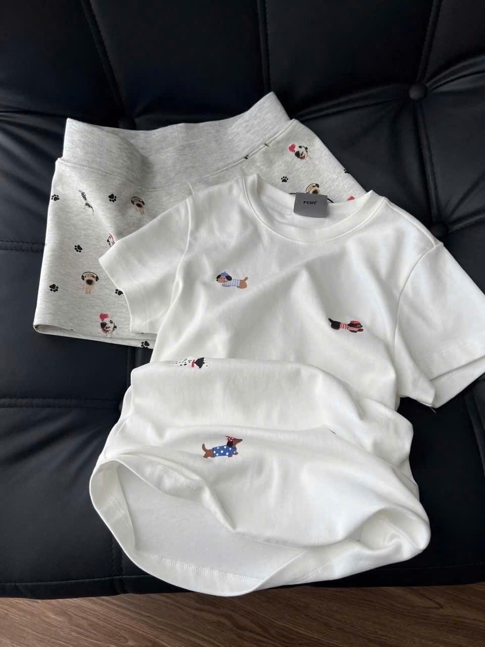 Cv-Bn12 Set bộ áo thun quần short hình dog dễ thương