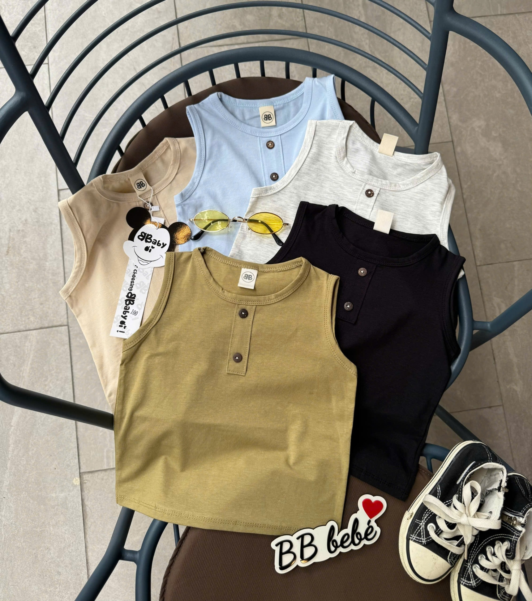 Sab034 Set 5 áo ba lỗ cotton siêu mát