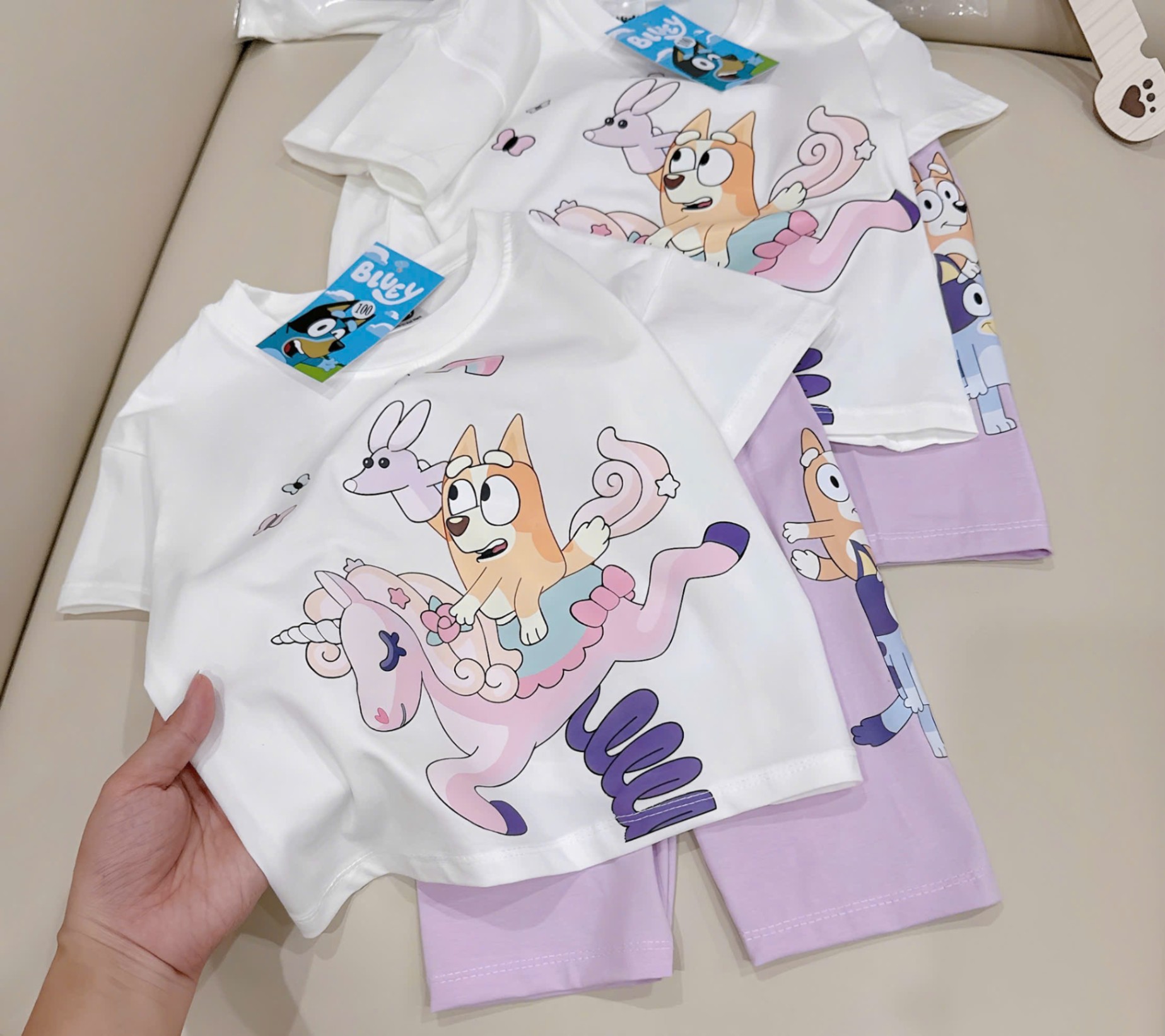 Sbb13 Set bộ bé Bluey áo phông rộng quần legging