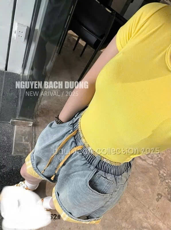 CV- Qj23 Set quần jean áo vàng