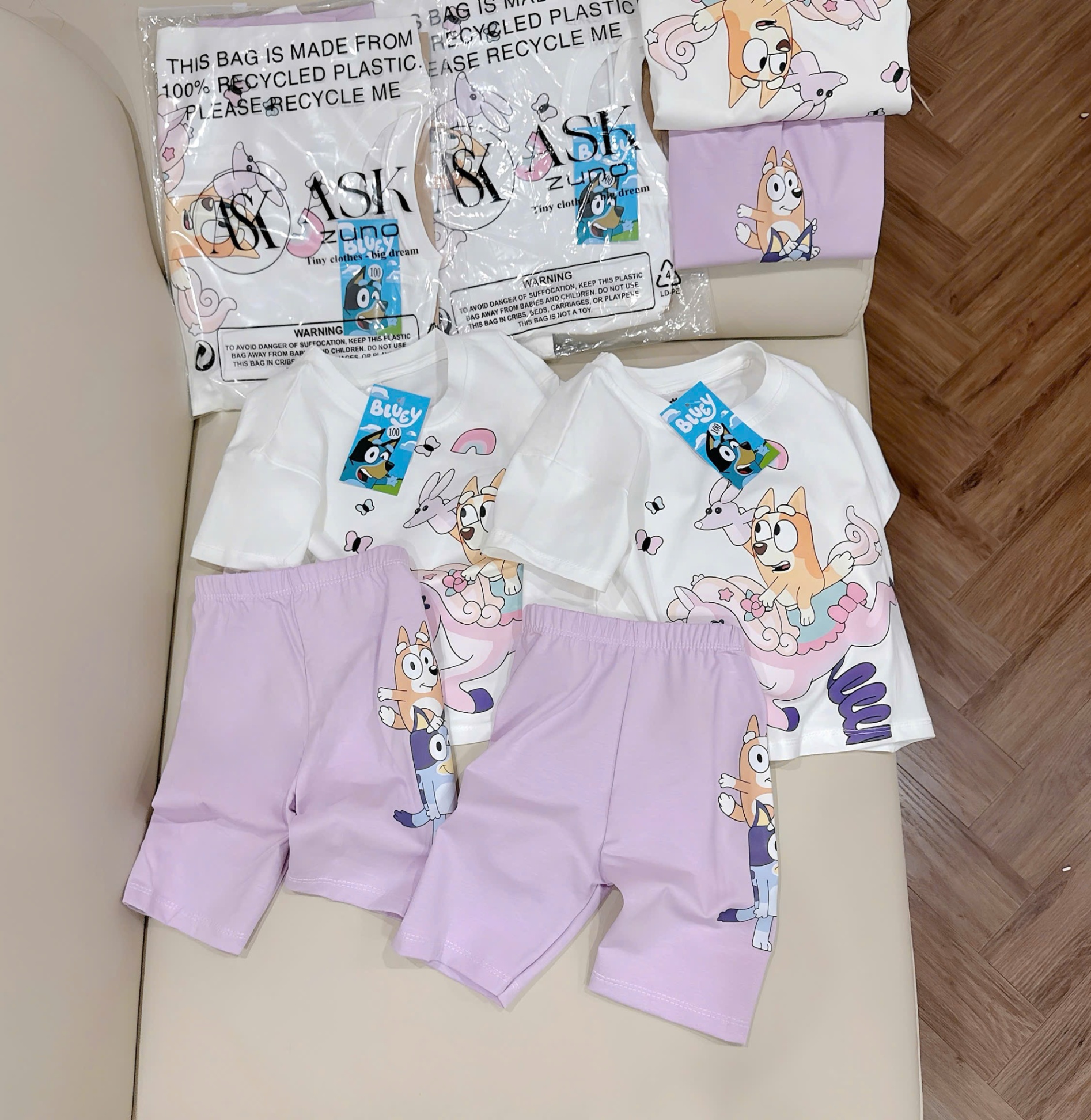 Sbb13 Set bộ bé Bluey áo phông rộng quần legging