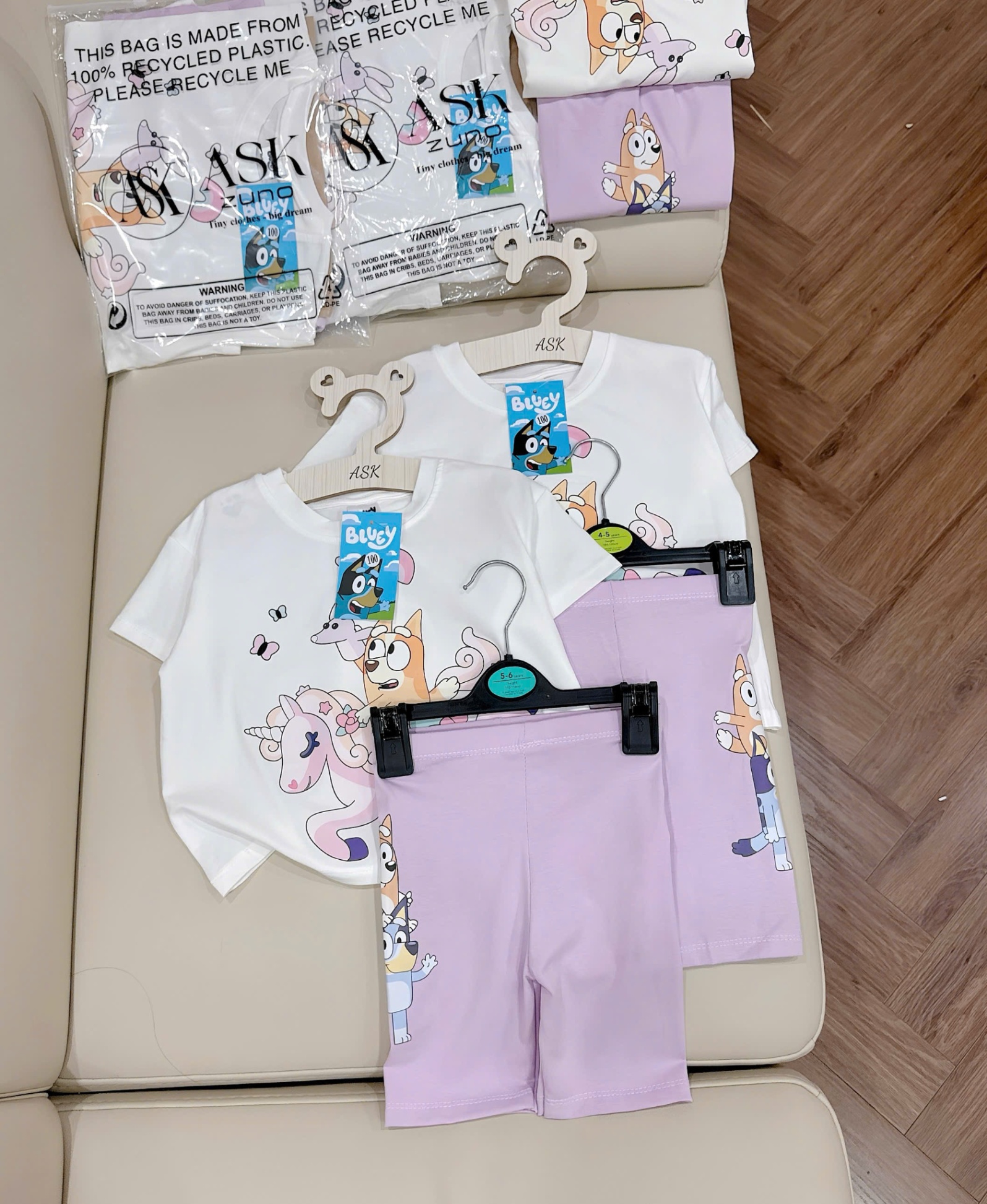 Sbb13 Set bộ bé Bluey áo phông rộng quần legging