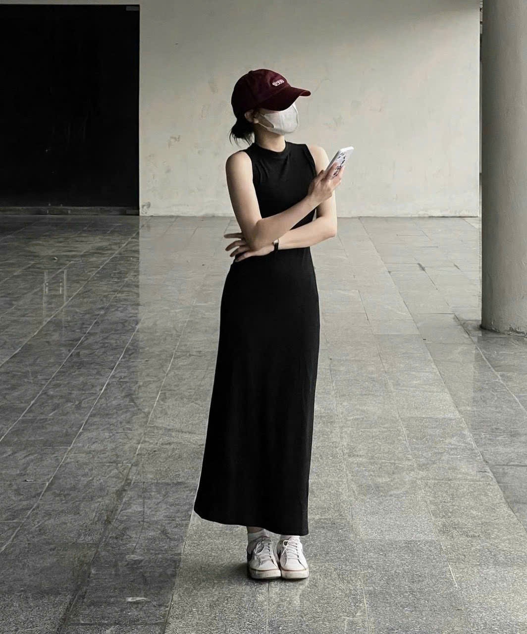 Vdn06 Váy suông dài sát nách cho nữ
