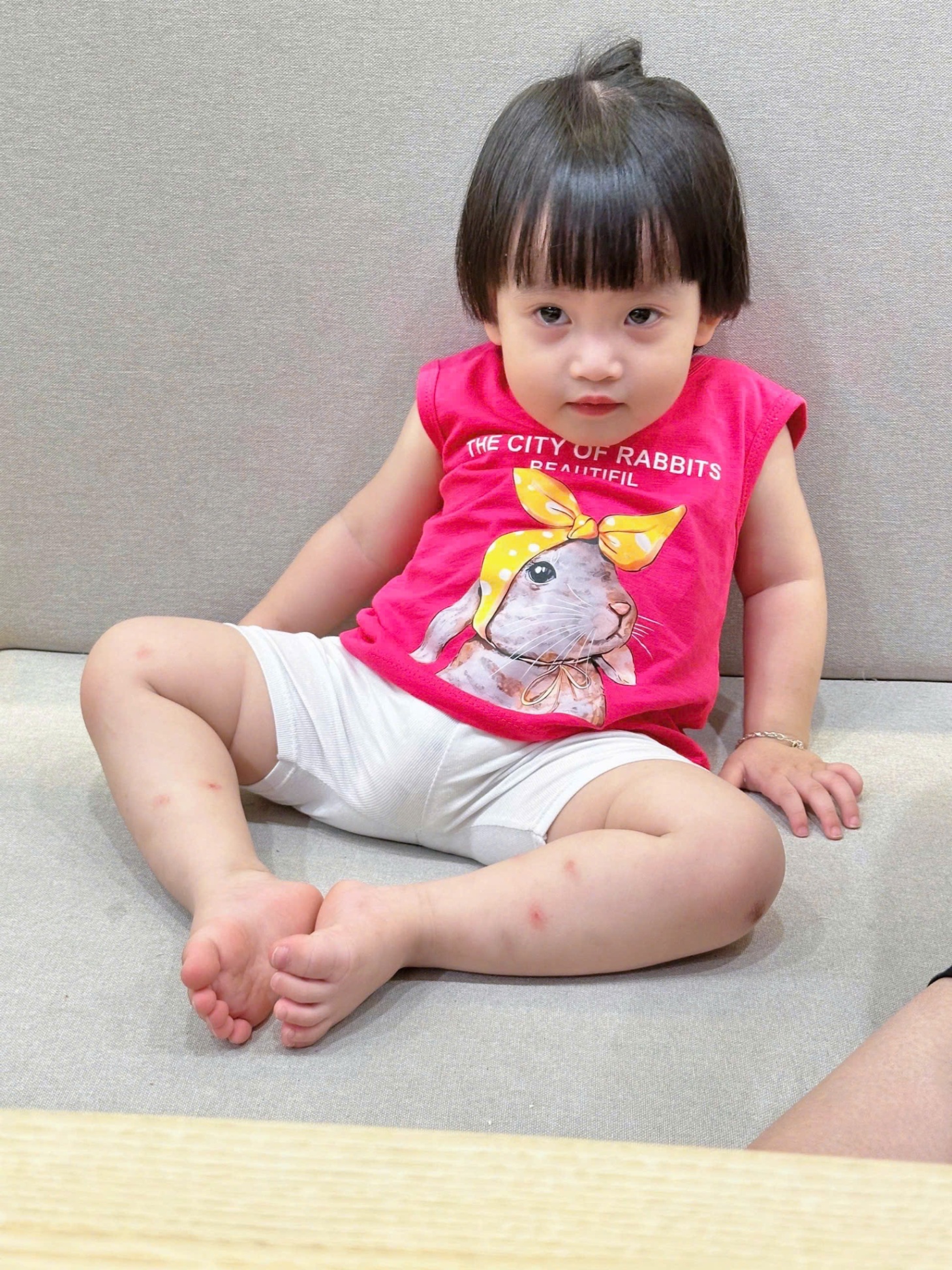 Bbg22 Set 4 áo cotton xước Bunny cho bé gái