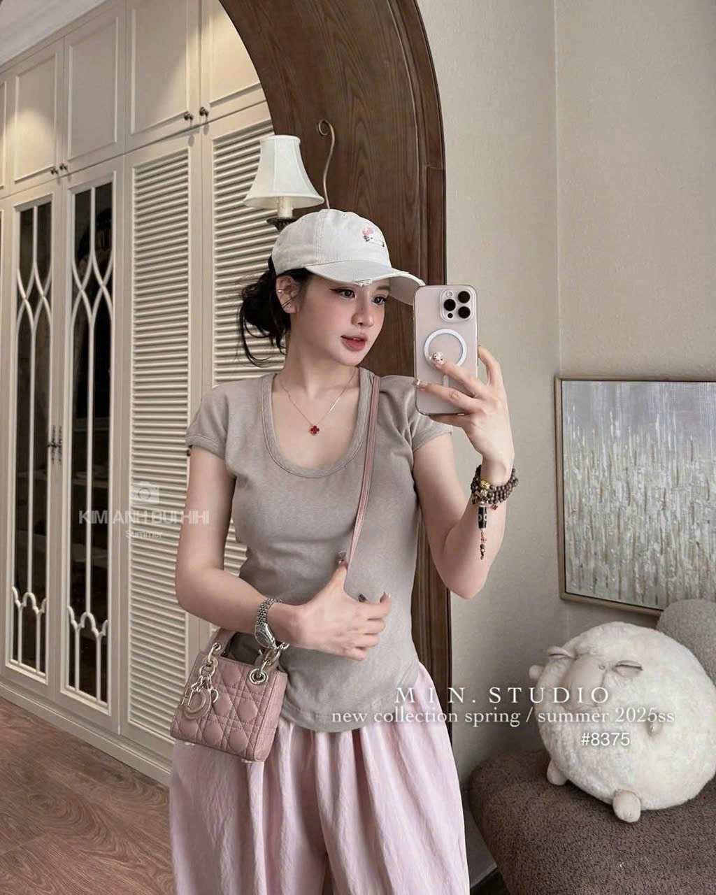 Sqg25 Set áo zip loang quần gió vải nhăn bo ống