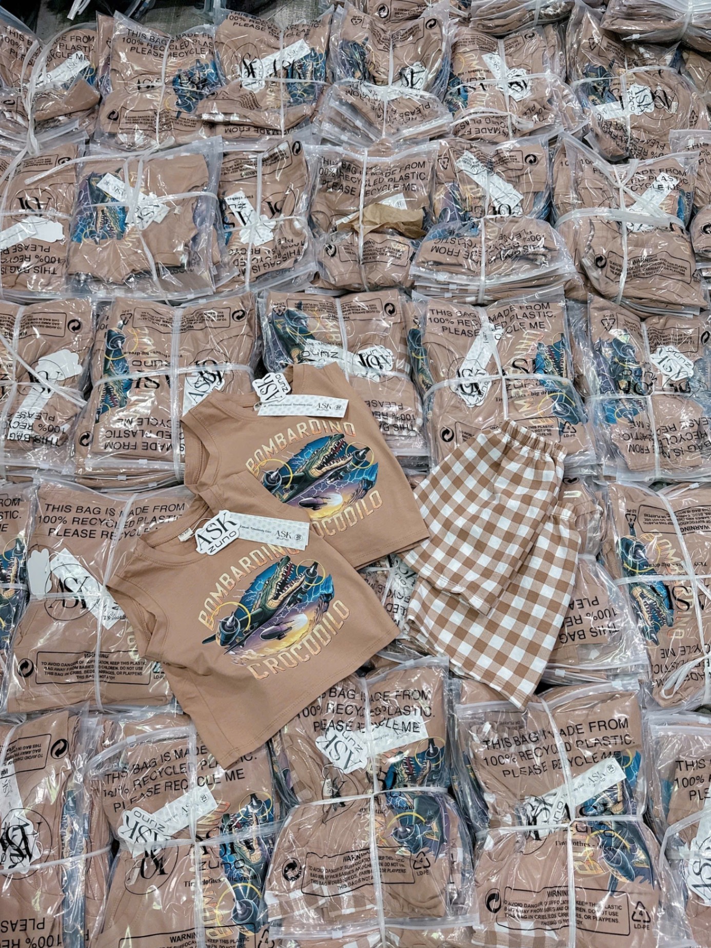Bbt98 Set Bombardino Crocodilo áo cotton mix quần đũi