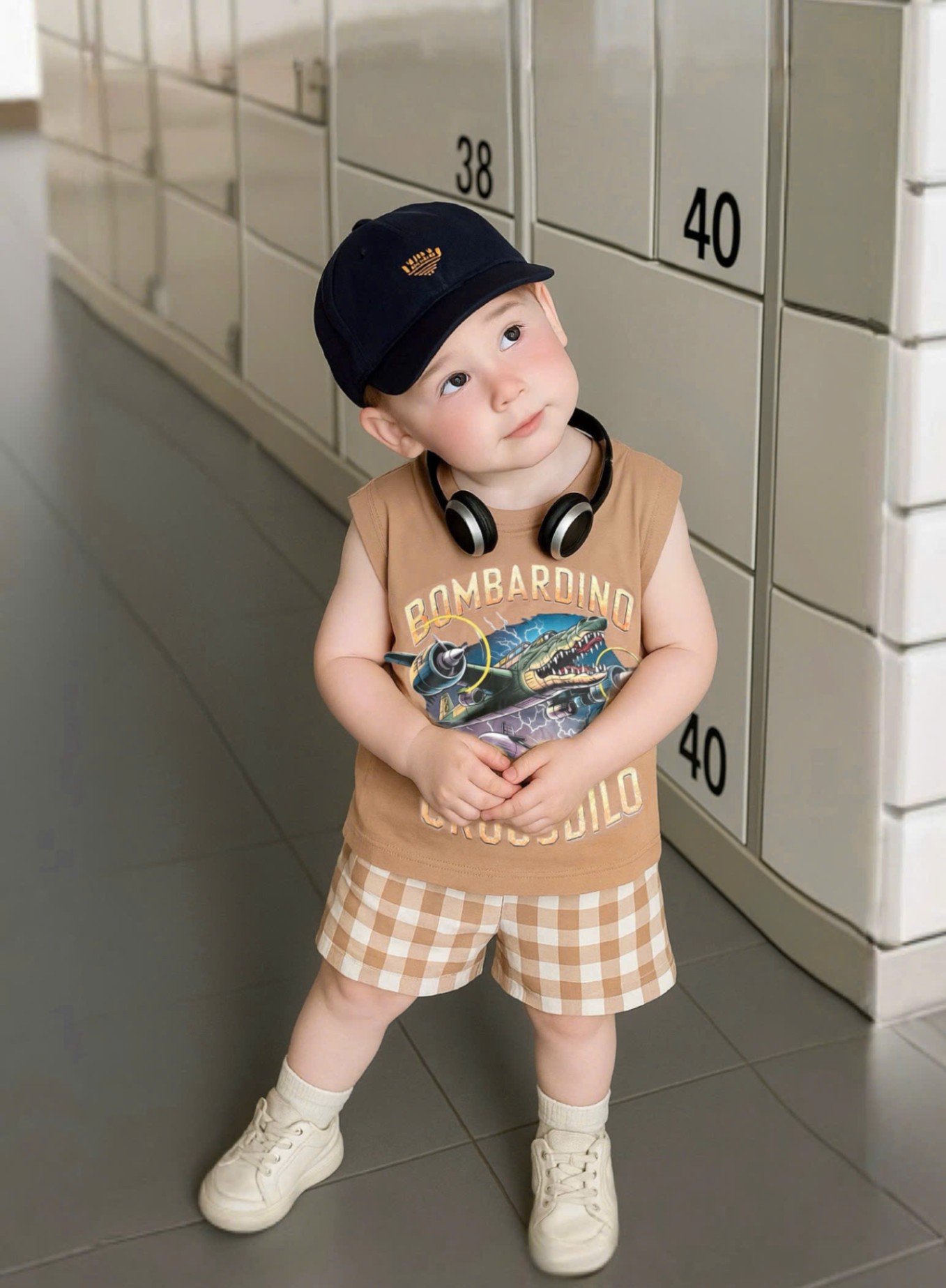 Bbt98 Set Bombardino Crocodilo áo cotton mix quần đũi