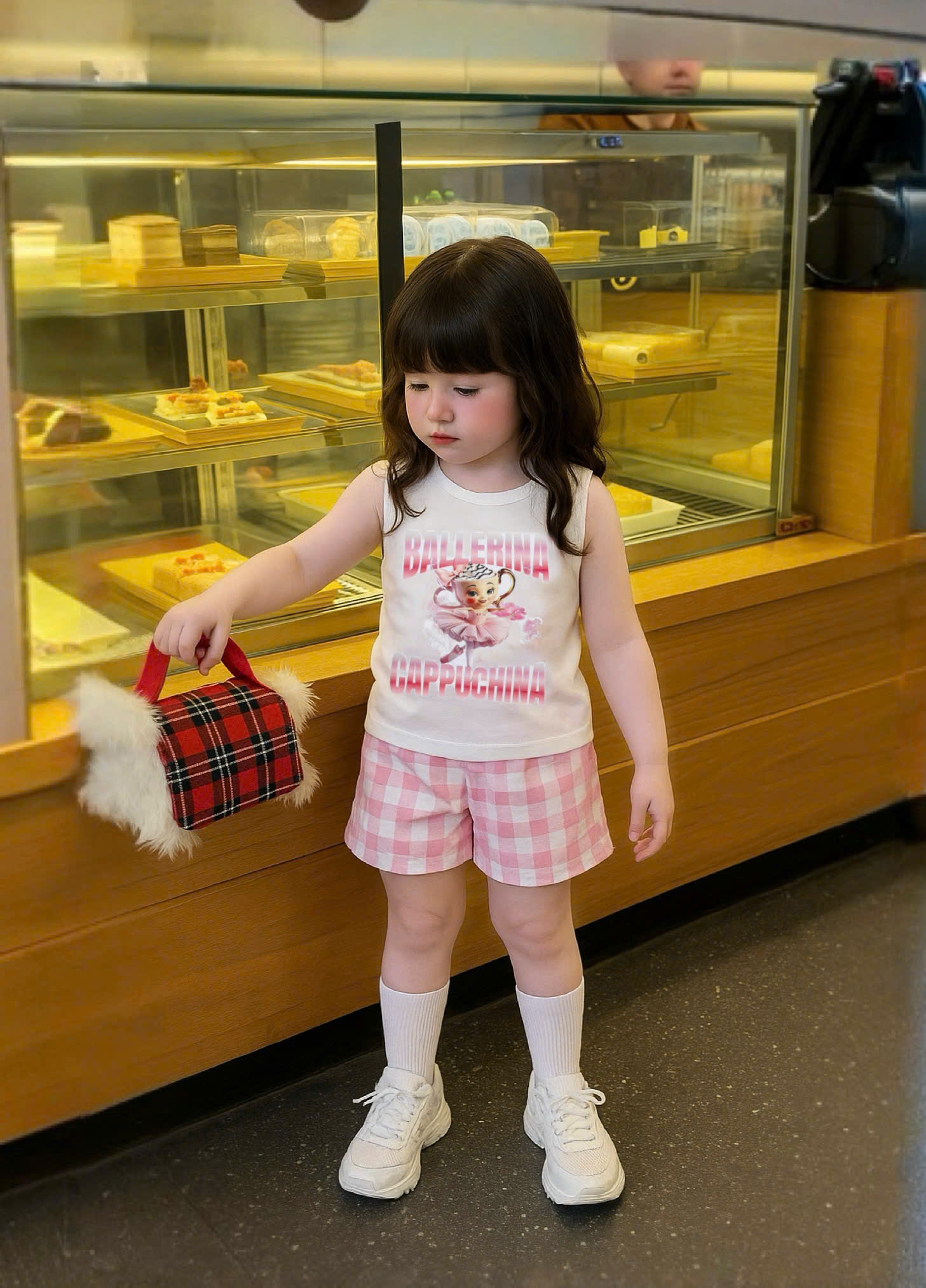 Sbg22 Set bộ Ballerina Cappuchina quần kẻ cho bé
