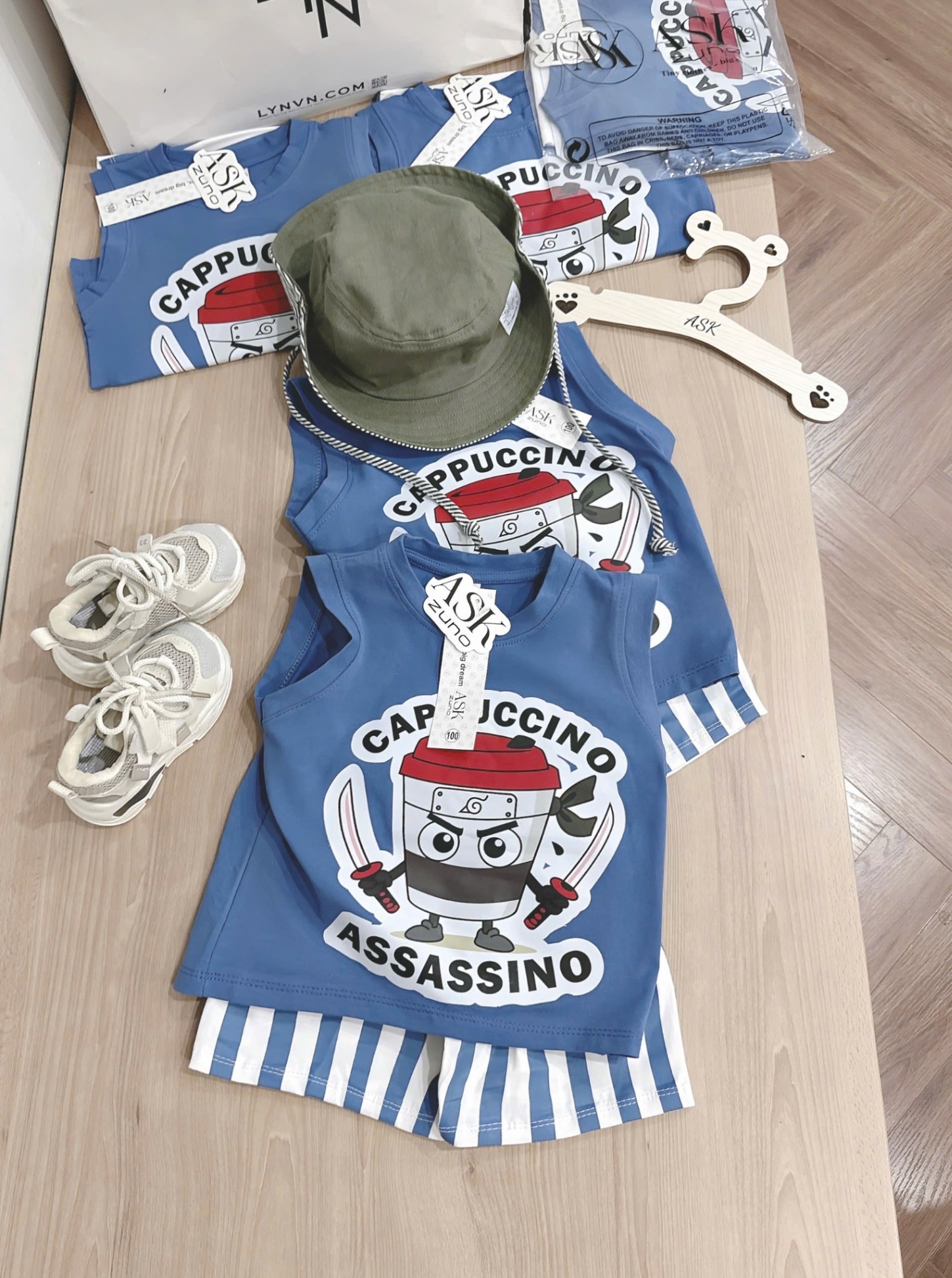 Sbb15 Set bộ Cappuccino Assassino ninja cho bé trai