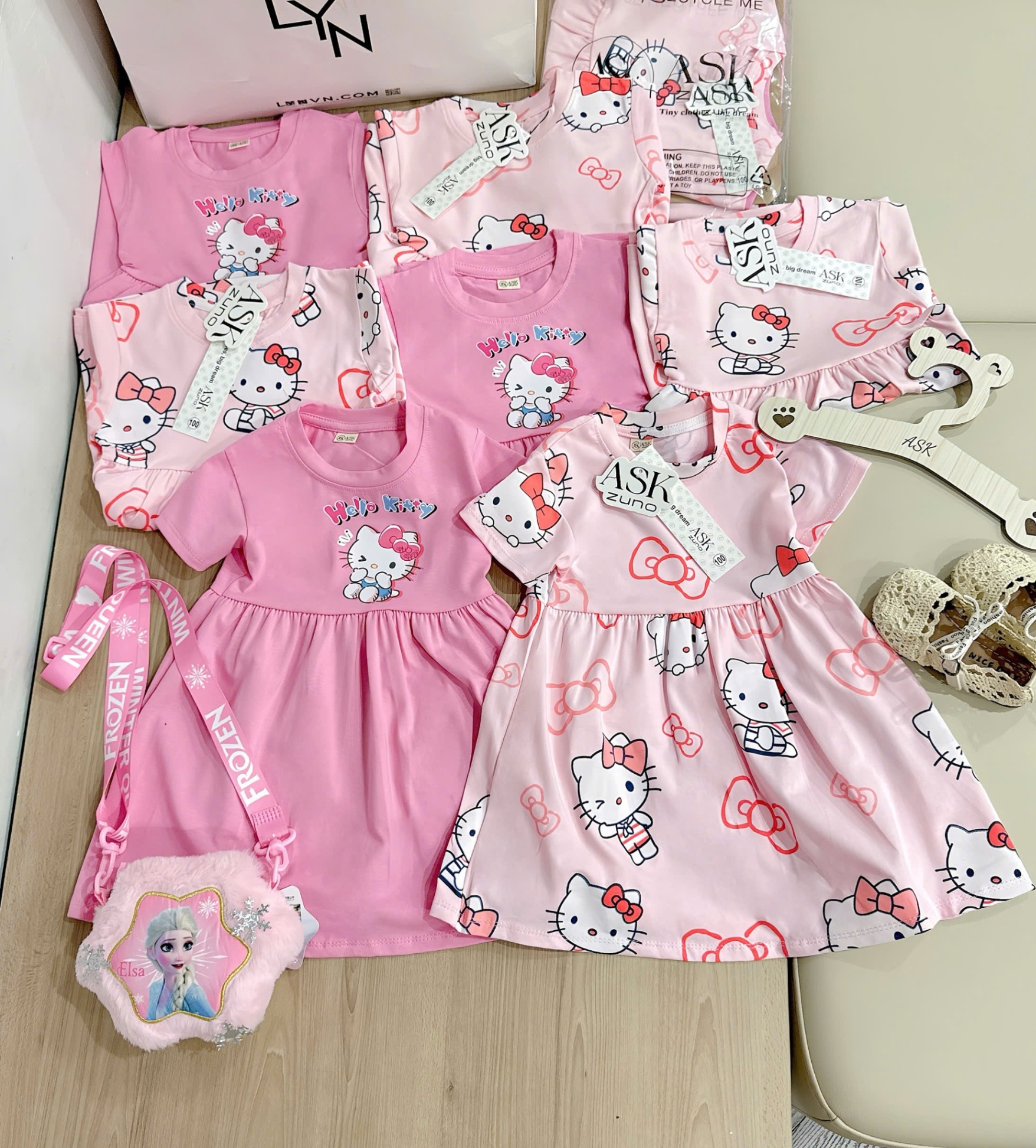 Svd60 Set 2 váy Kitty cotton bèo bé gái