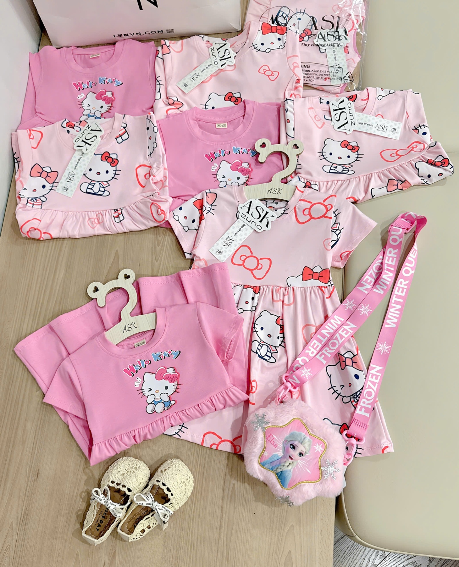 Svd60 Set 2 váy Kitty cotton bèo bé gái