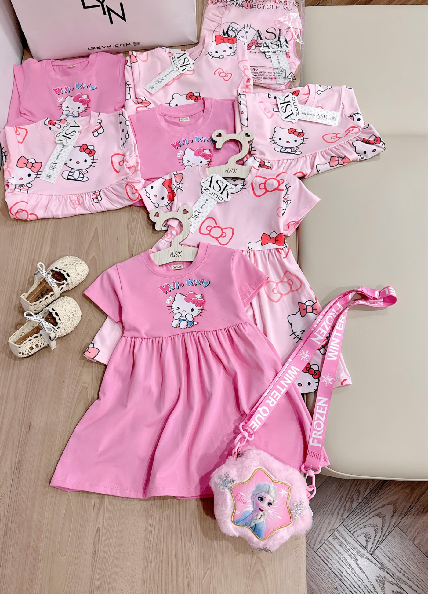 Svd60 Set 2 váy Kitty cotton bèo bé gái