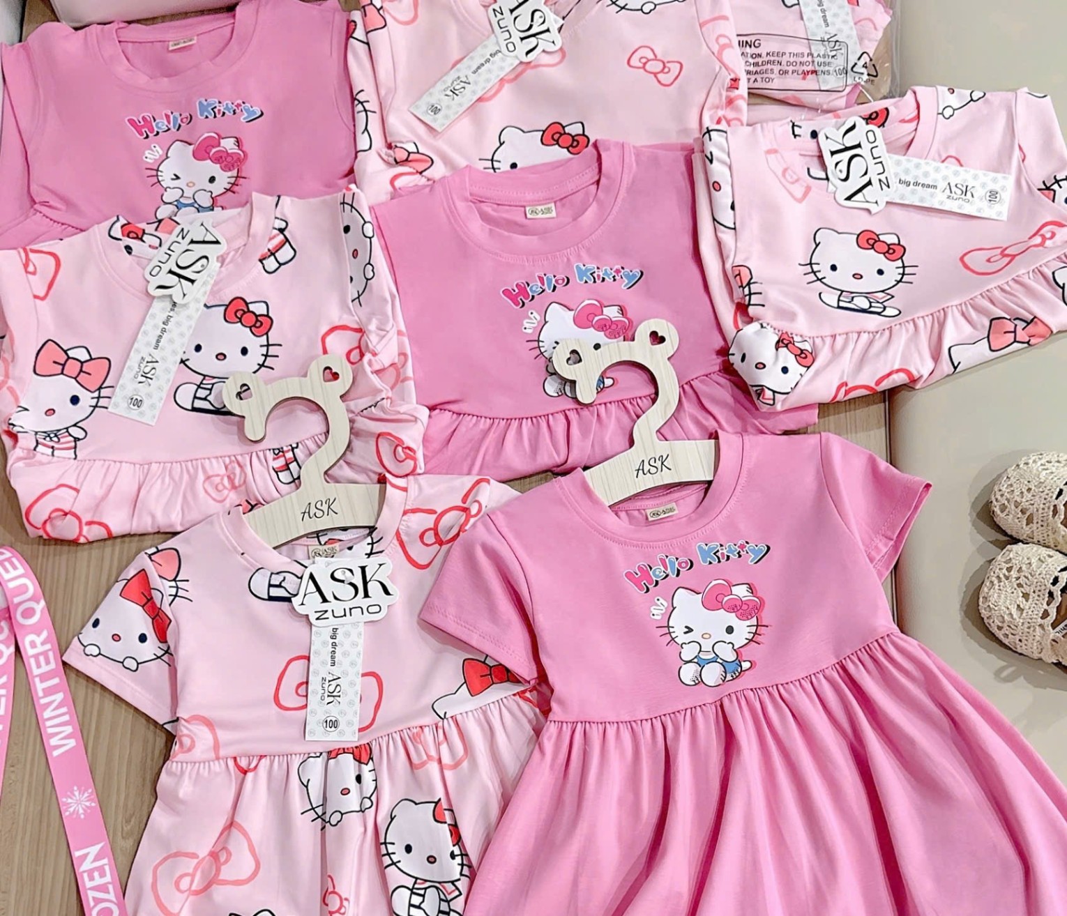 Svd60 Set 2 váy Kitty cotton bèo bé gái