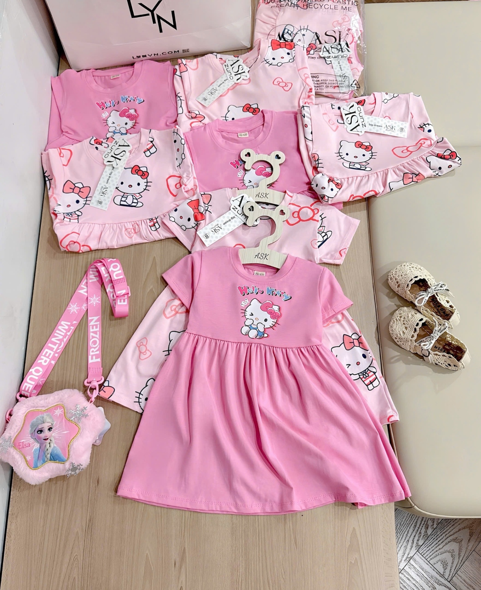 Svd60 Set 2 váy Kitty cotton bèo bé gái