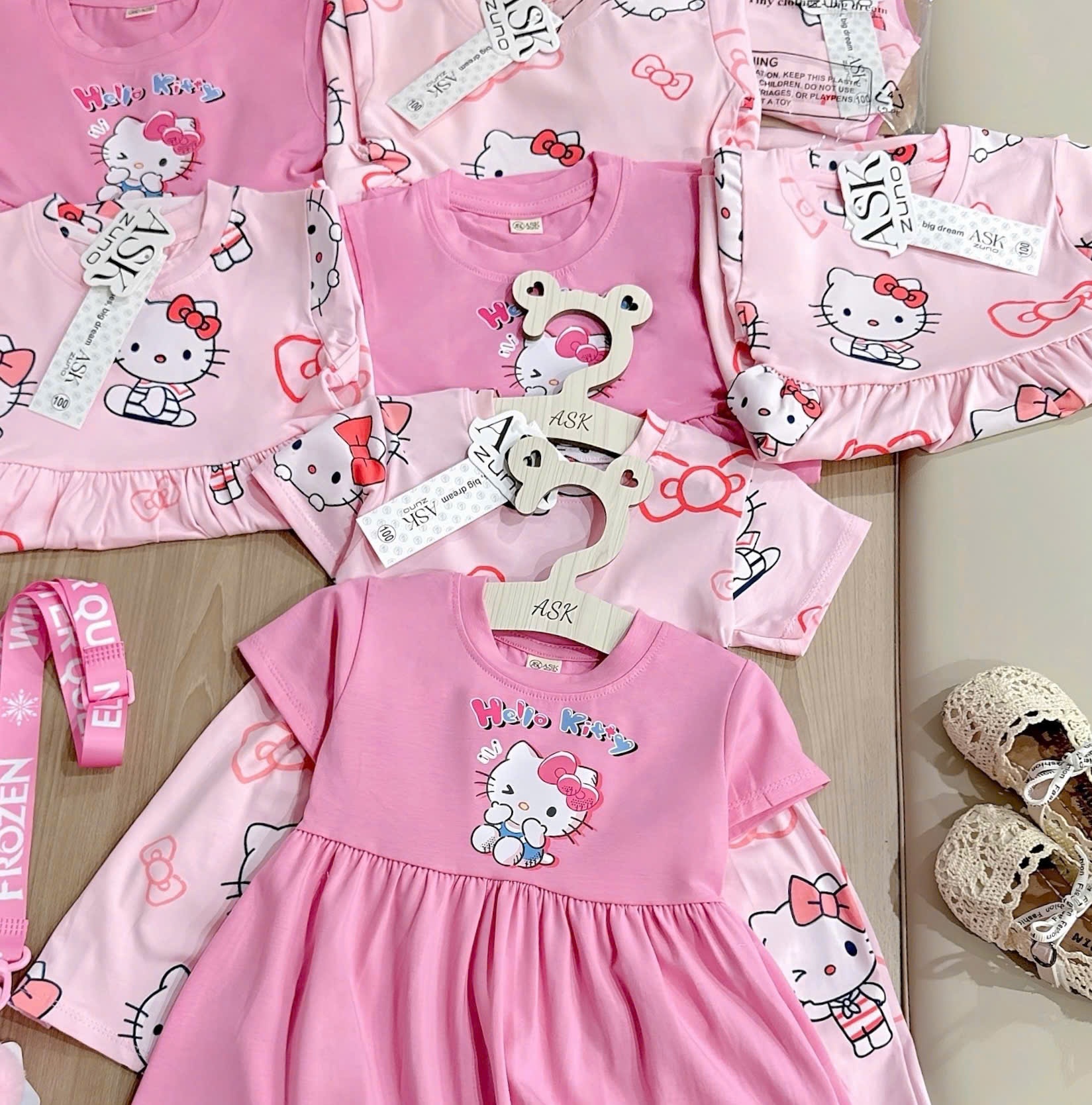 Svd60 Set 2 váy Kitty cotton bèo bé gái
