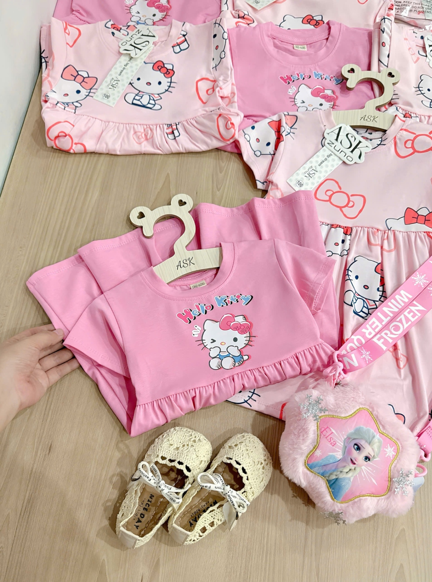 Svd60 Set 2 váy Kitty cotton bèo bé gái