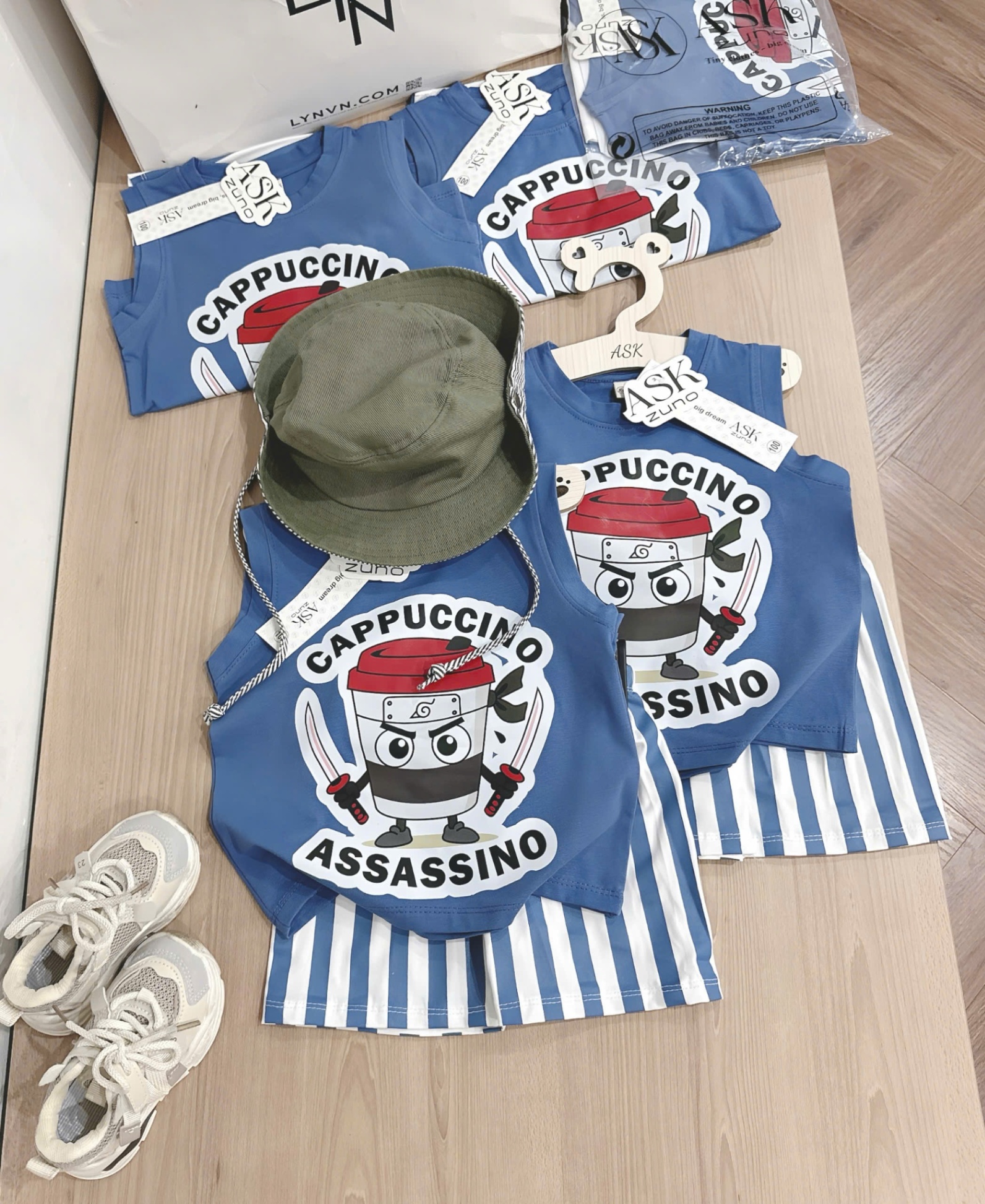 Sbb15 Set bộ Cappuccino Assassino ninja cho bé trai